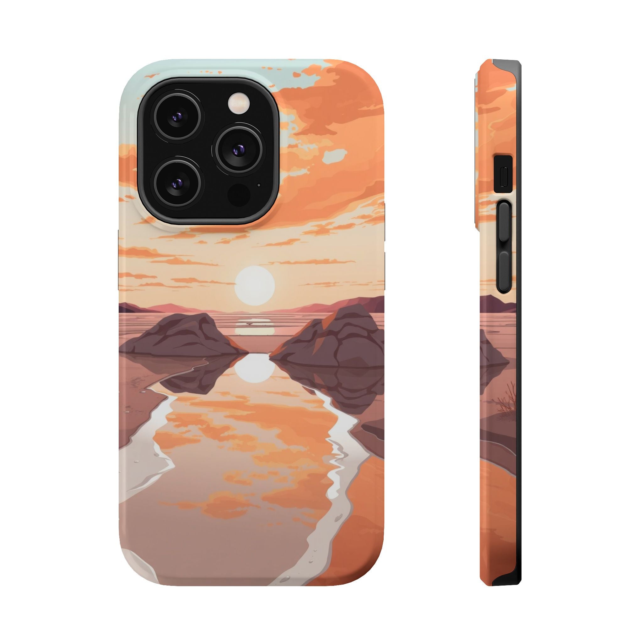 iPhone Sunset Amber And Peach Salt Flat Mirror Soft iPhone Finish · iPhone Case