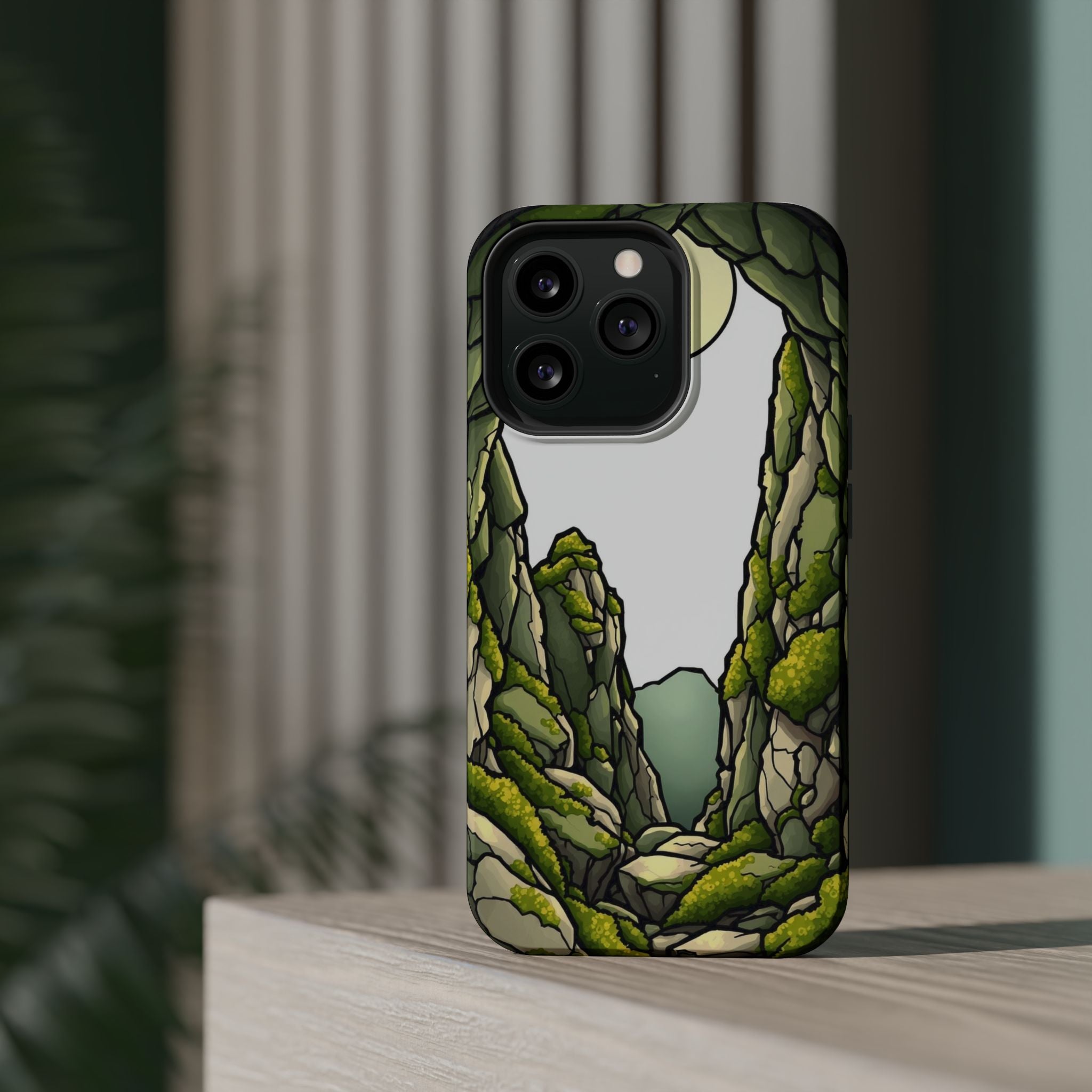 iPhone Sage And Ivory Moss Covered Rocks Slim Everyday iPhone Designer · iPhone