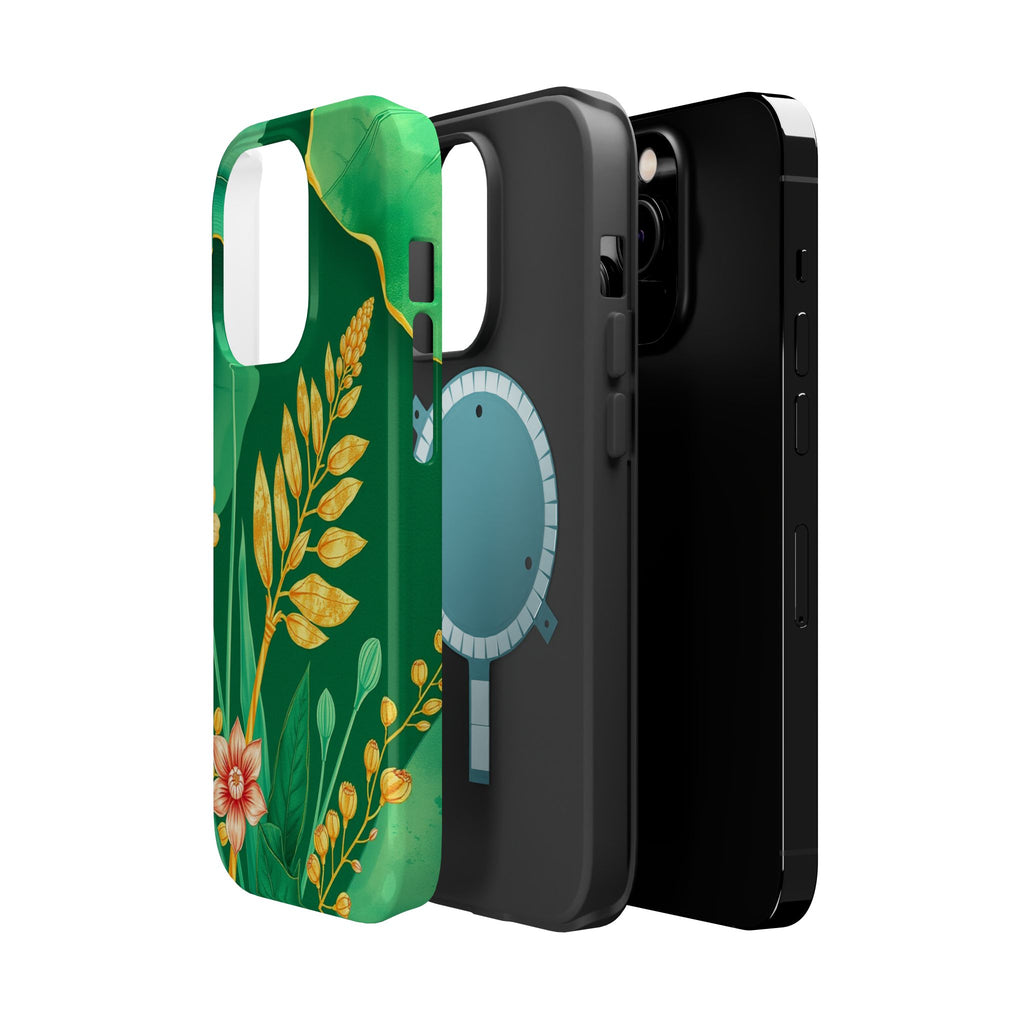 iPhone Emerald Green And Gold Botanical Illustration Ga Slim Snap Case · iPhone