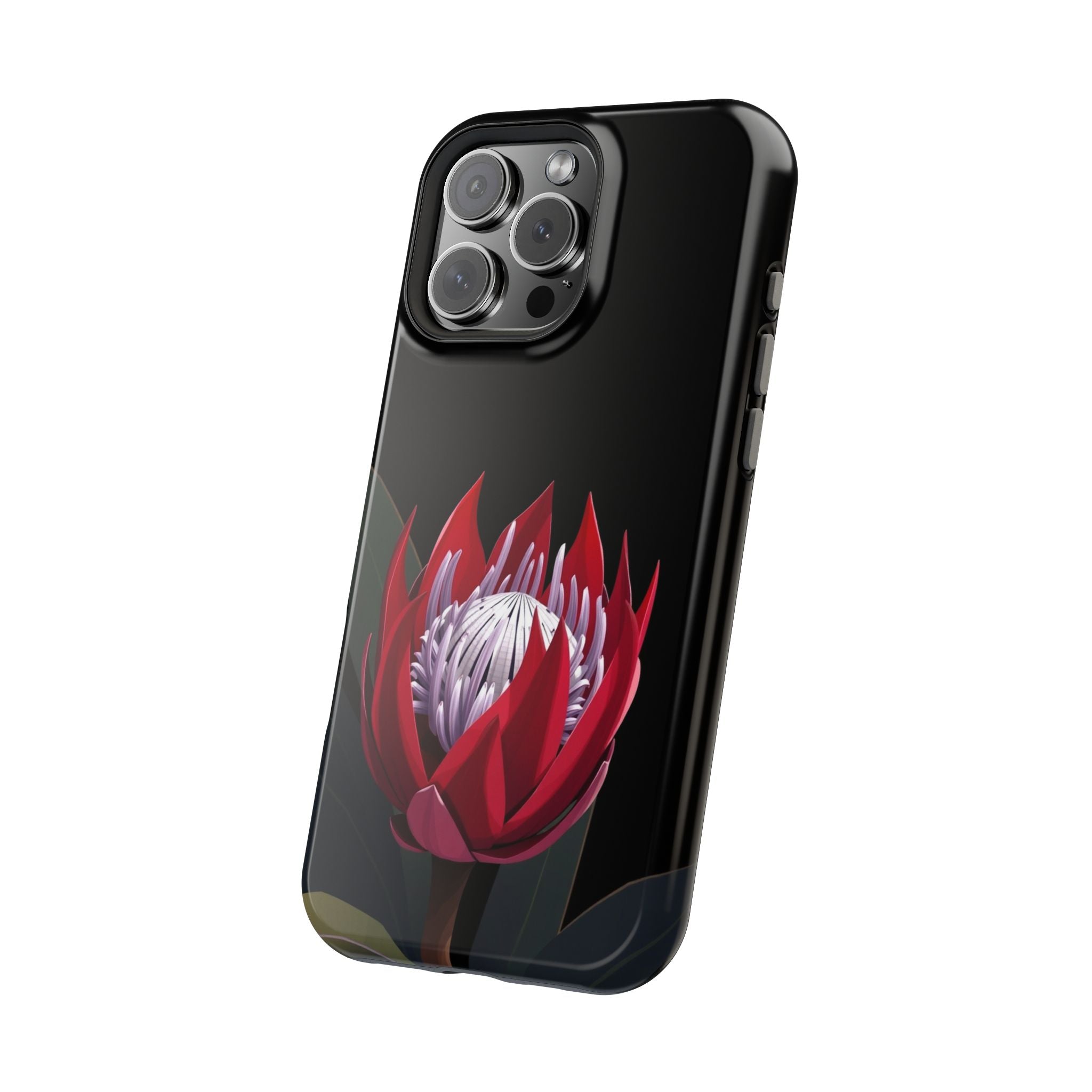 iPhone Black And Crimson Protea Bold Slim Everyday Designer Case · iPhone Case