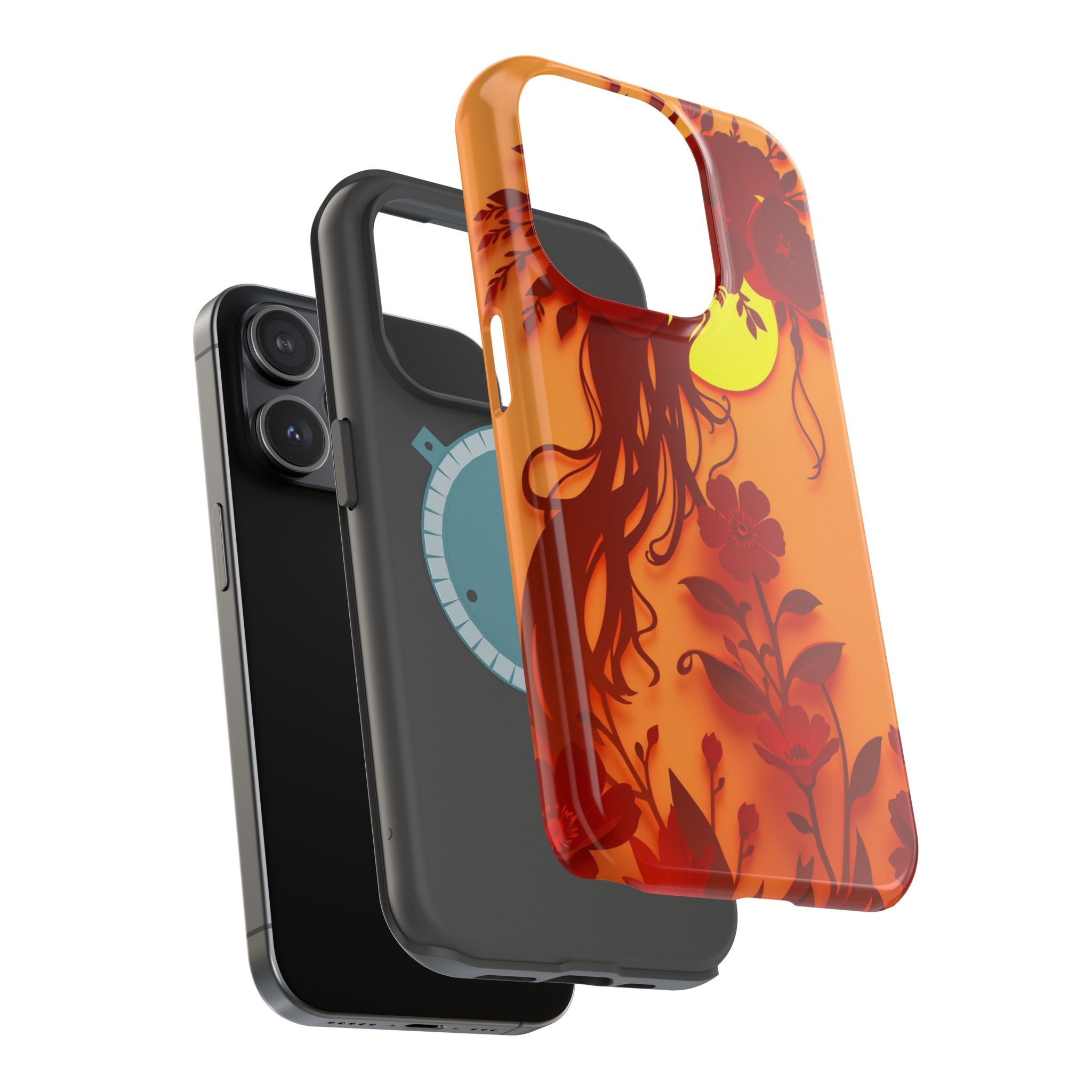 iPhone Sunset Amber And Peach Floral Crown Slim iPhone Everyday · iPhone Case
