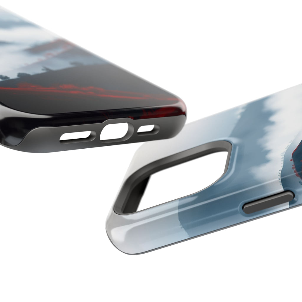 iPhone Black And Crimson Fog Rolling Over Hills Soft iPhone Finish · iPhone Case