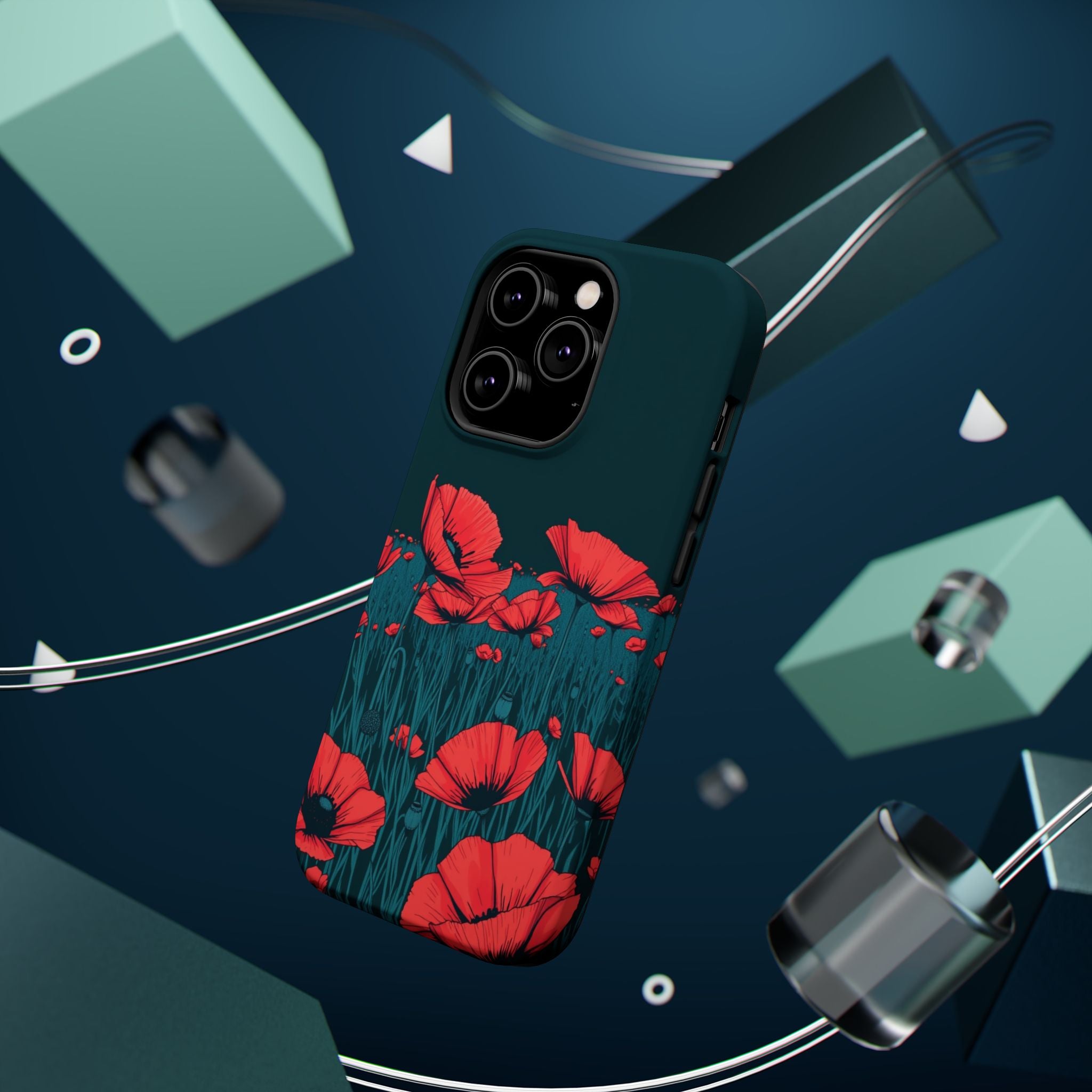 iPhone Poppy Field Dark Gothic Ink Clean Minimal Snap Cas Slim Snap Case · iPhon