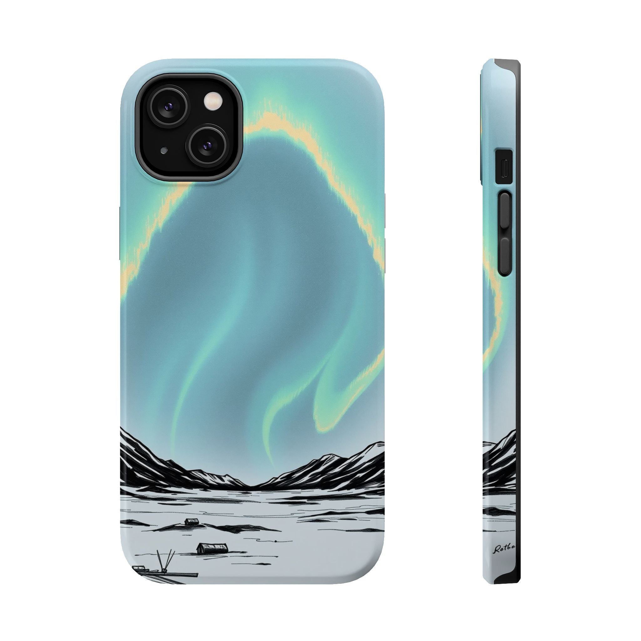 iPhone Charcoal And Copper Northern Lights Slim iPhone Everyday · iPhone Case