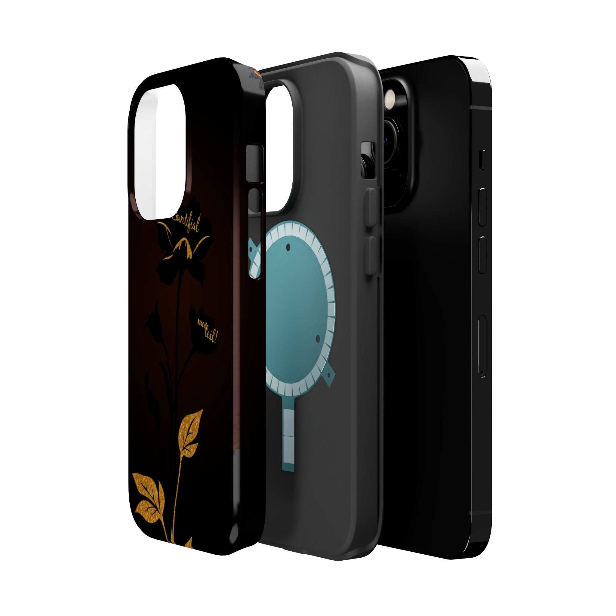 iPhone Earthy Floral Silhouette Design Slim Everyday Designer Case · iPhone Case