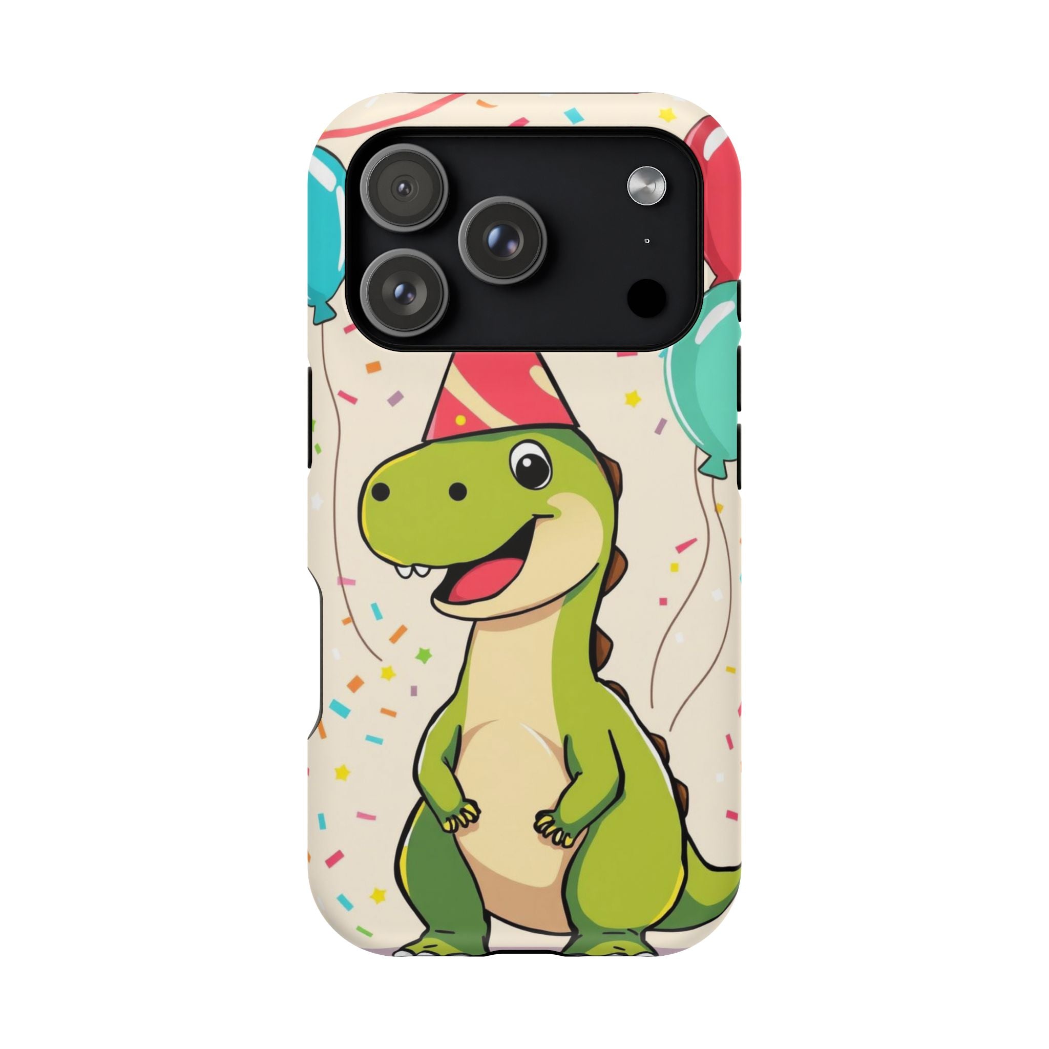 iPhone Dino with Party Hat Kids Fun Phone Case Gift Slim Snap Case · iPhone Case