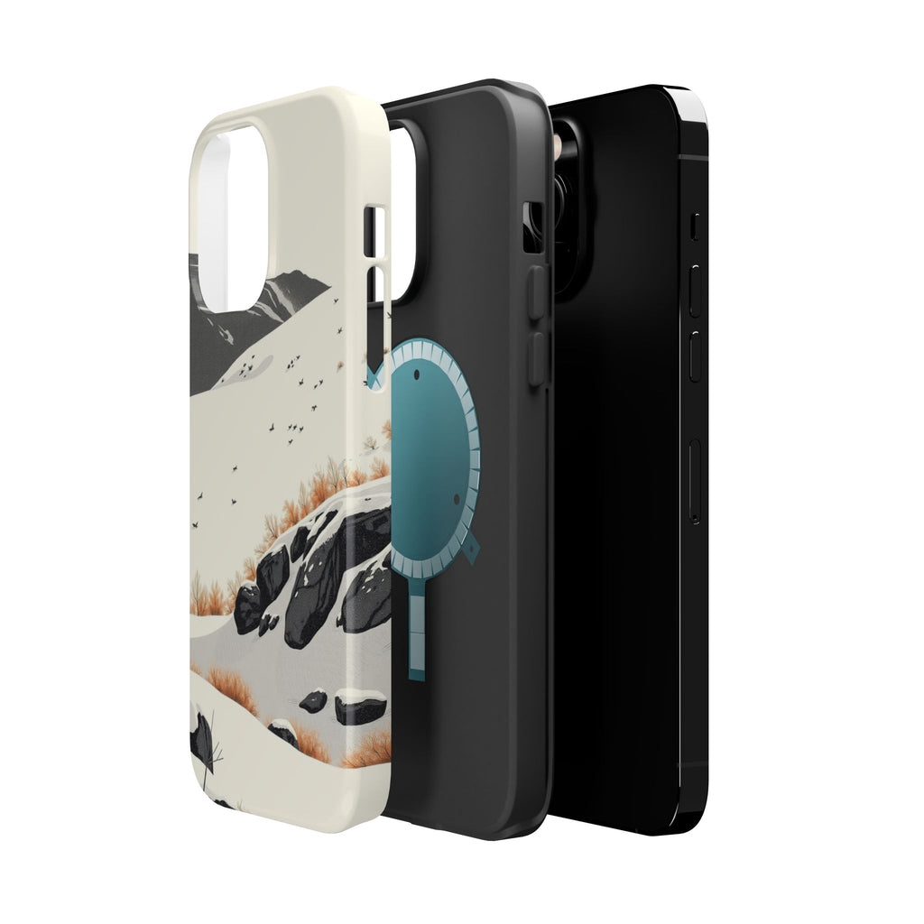 iPhone Snow Field Risograph Print Bold Modern Everyday Snap Case · iPhone Case