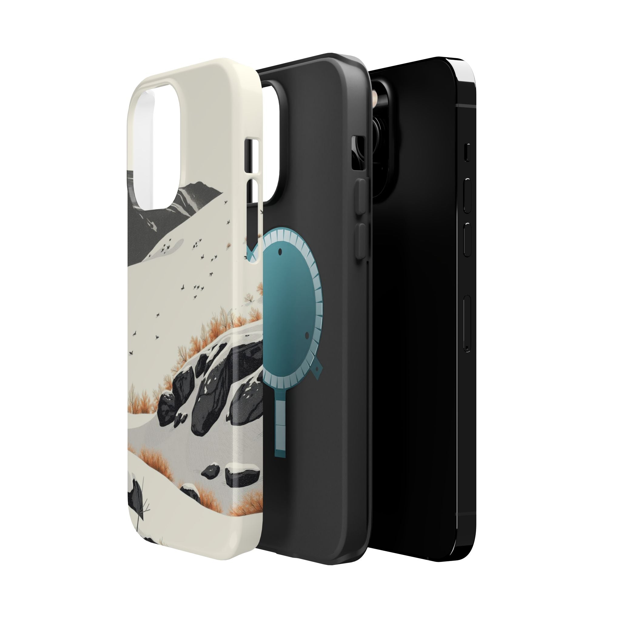 iPhone Snow Field Risograph Print Bold Modern Everyday Snap Case · iPhone Case