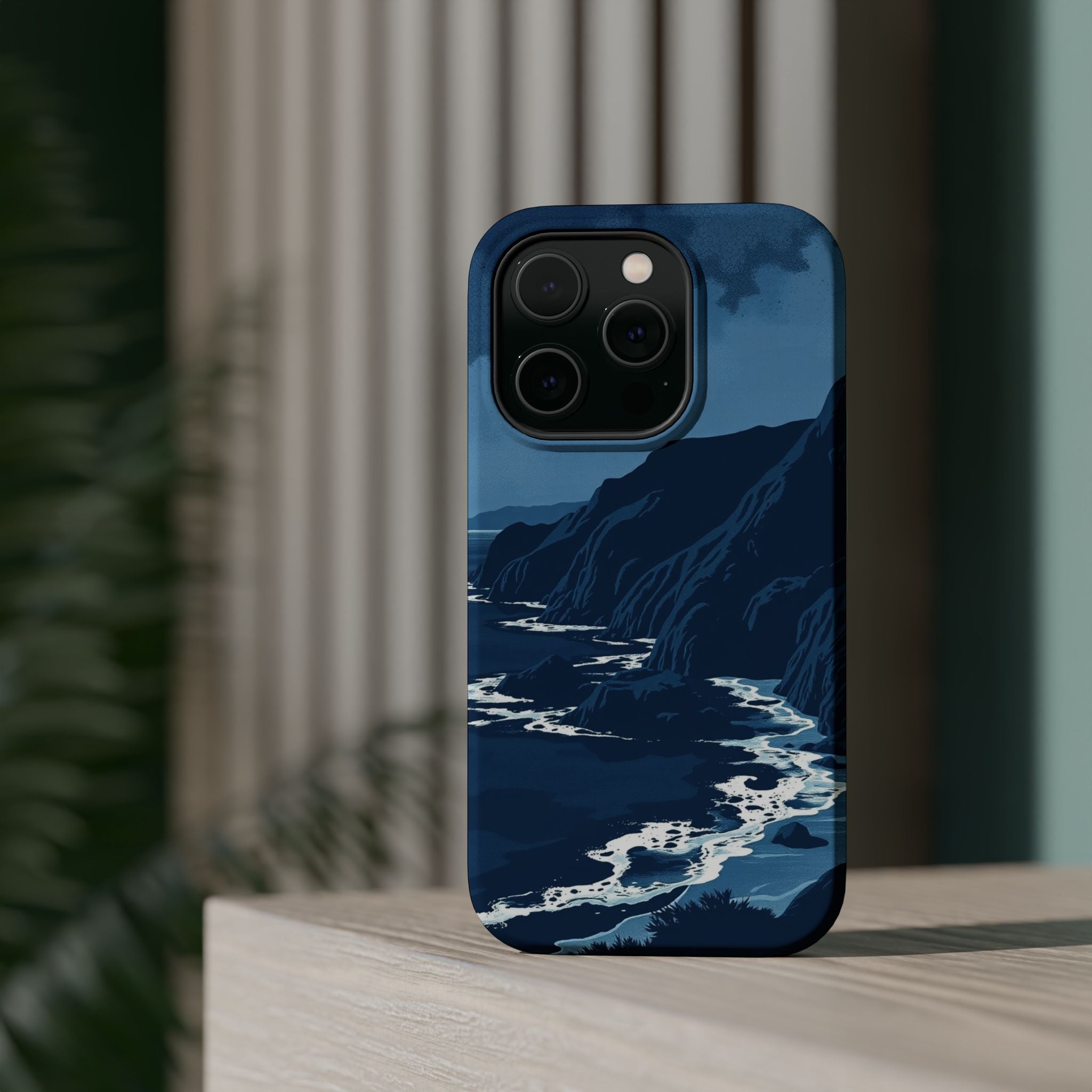 iPhone Midnight Blue And Silver Hibiscus Coast Carry Case Slim Snap Case · iPhon