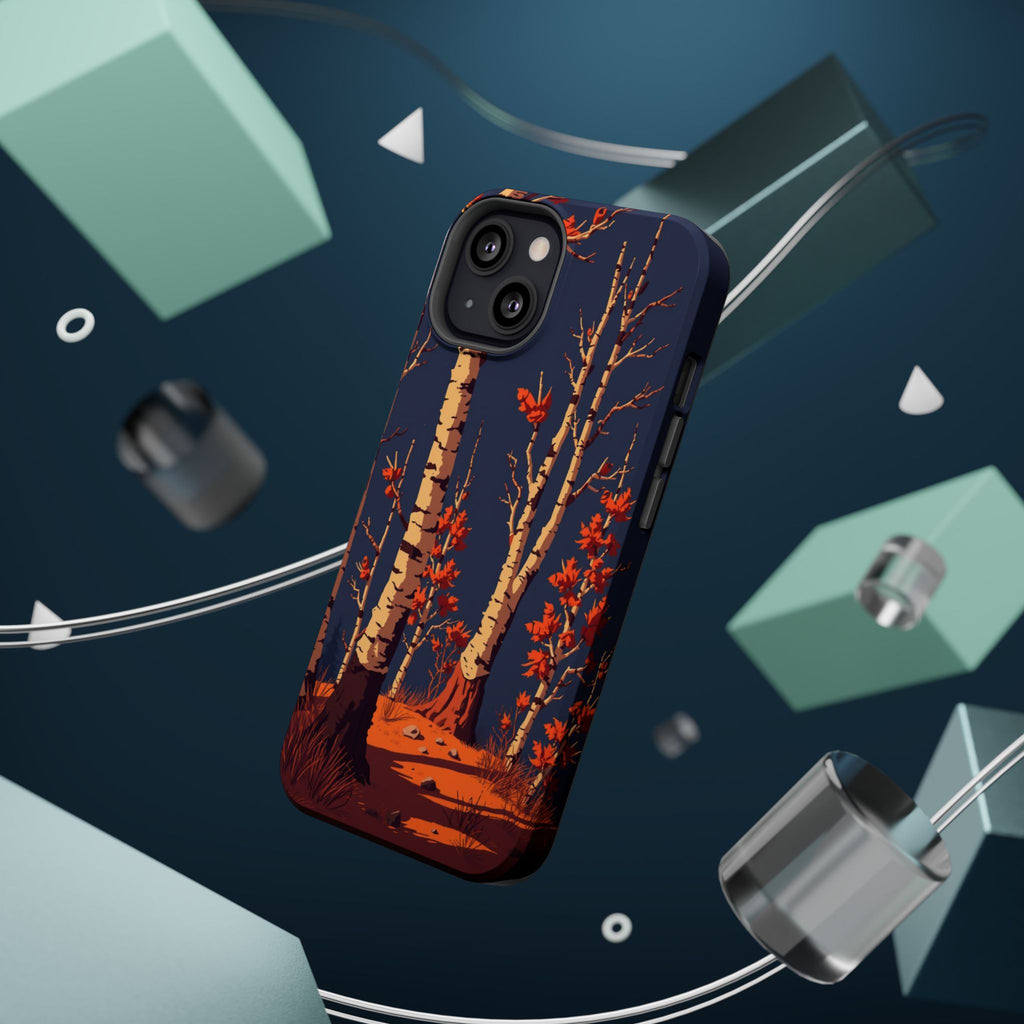iPhone Birch Grove Pixel Art -Bit Bold Modern Everyday Snap Case · iPhone Case
