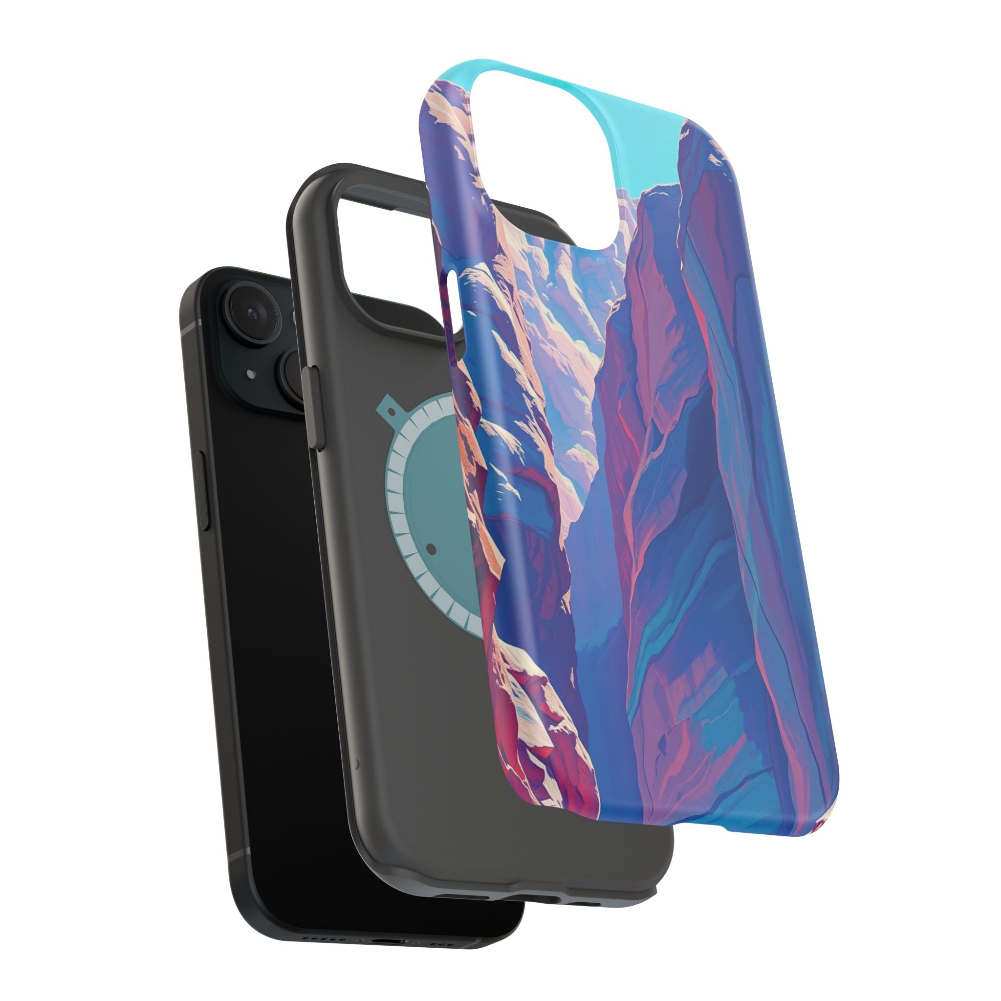 iPhone Cyan And Magenta Canyon Wall Slim Everyday Designer Case · iPhone Case