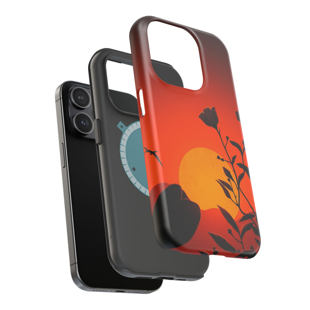 iPhone Bloom and Leaf Dark Gothic Ink Slim Everyday Designer Case · iPhone Case