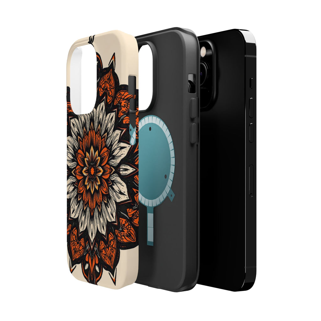 iPhone Burnt Orange And Sand Floral Mandala Slim Snap Cas Carry Case · iPhone Ca