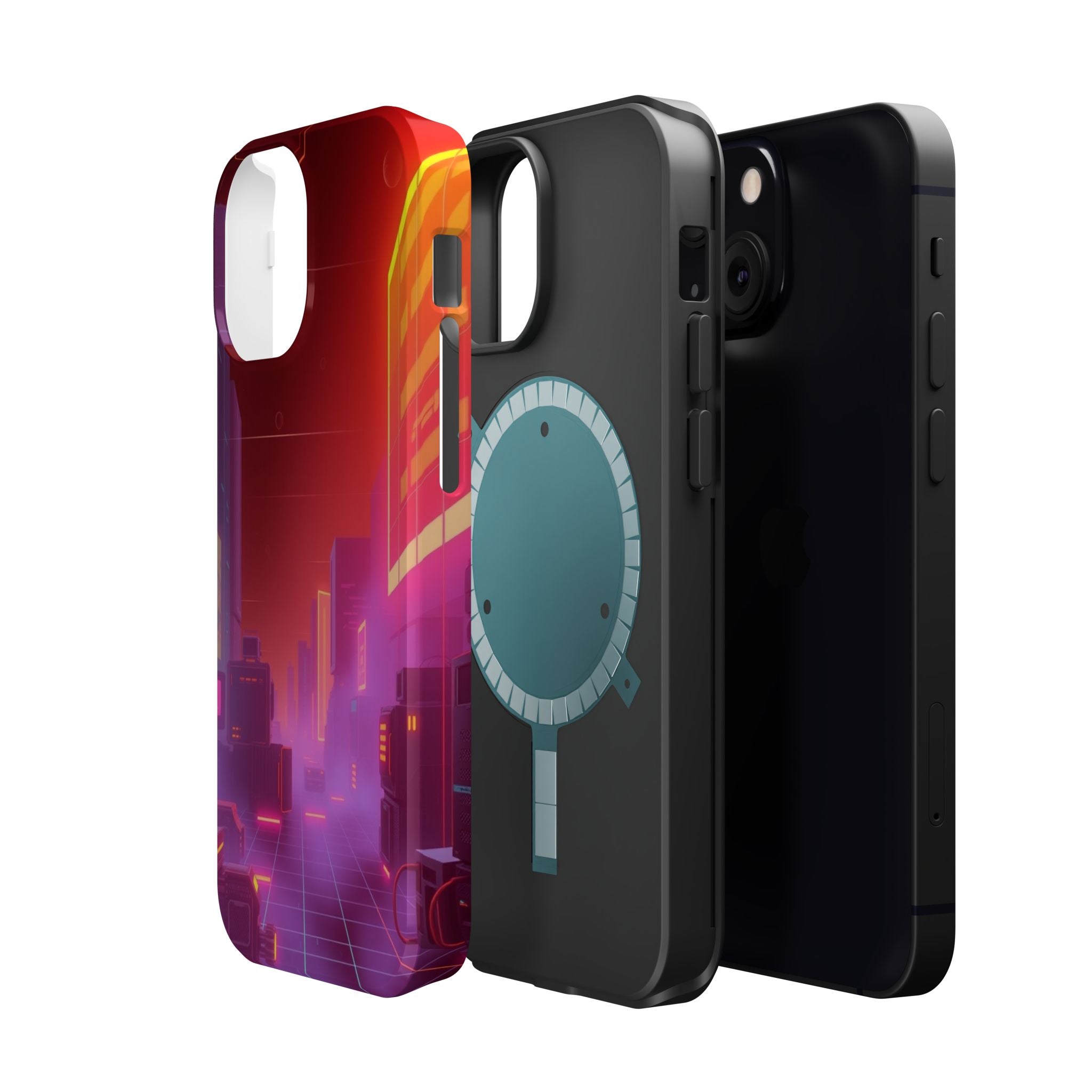 iPhone Dreamy 80s Grid Synthwave Design Slim Everyday Designer Case · iPhone Cas