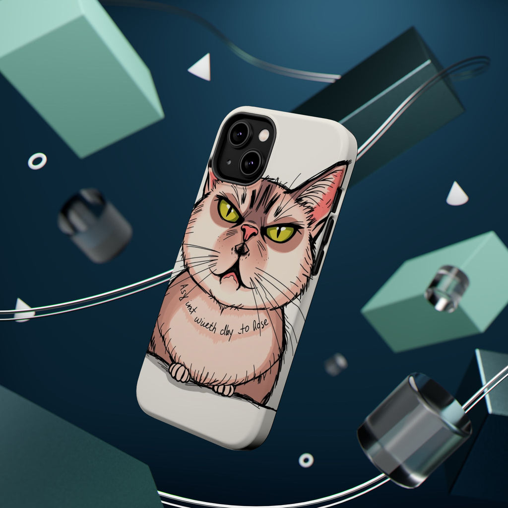 iPhone Sarcastic Cat Verdict Hand-Drawn Sketch Soft Finish Everyday Case · iPhon