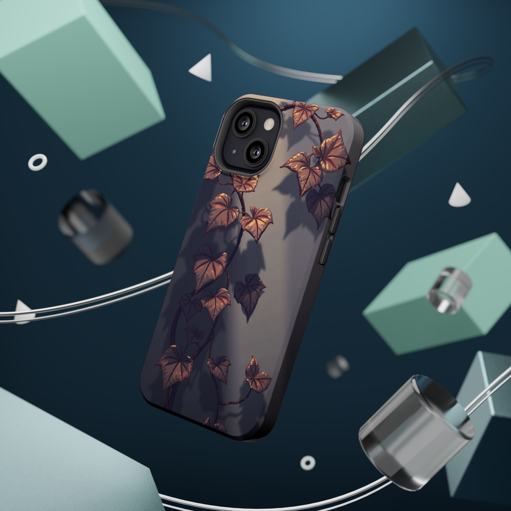 iPhone Charcoal And Copper Art Nouveau Vine Soft iPhone 13 Finish · iPhone Case