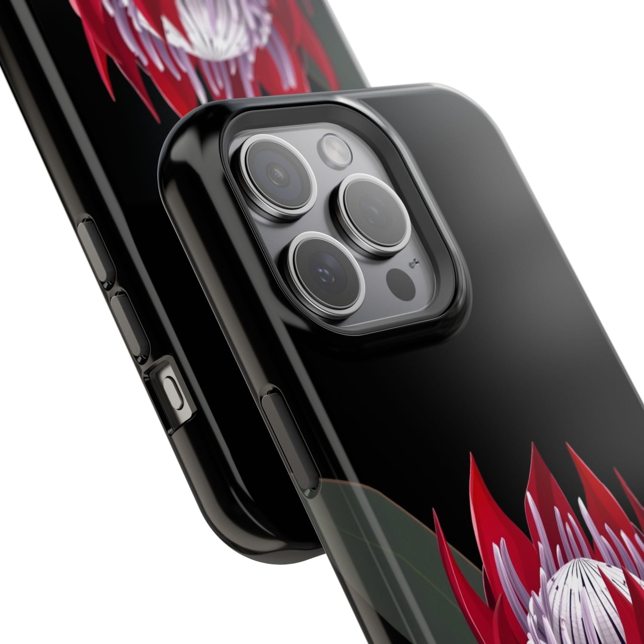 iPhone Black And Crimson Protea Bold Slim Everyday Designer Case · iPhone Case