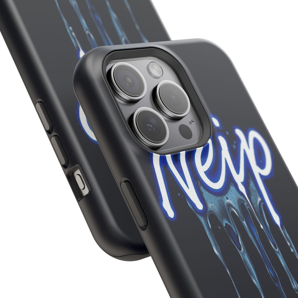 iPhone Midnight Blue And Silver Neon Drip Slim iPhone Everyday Designer · iPhone