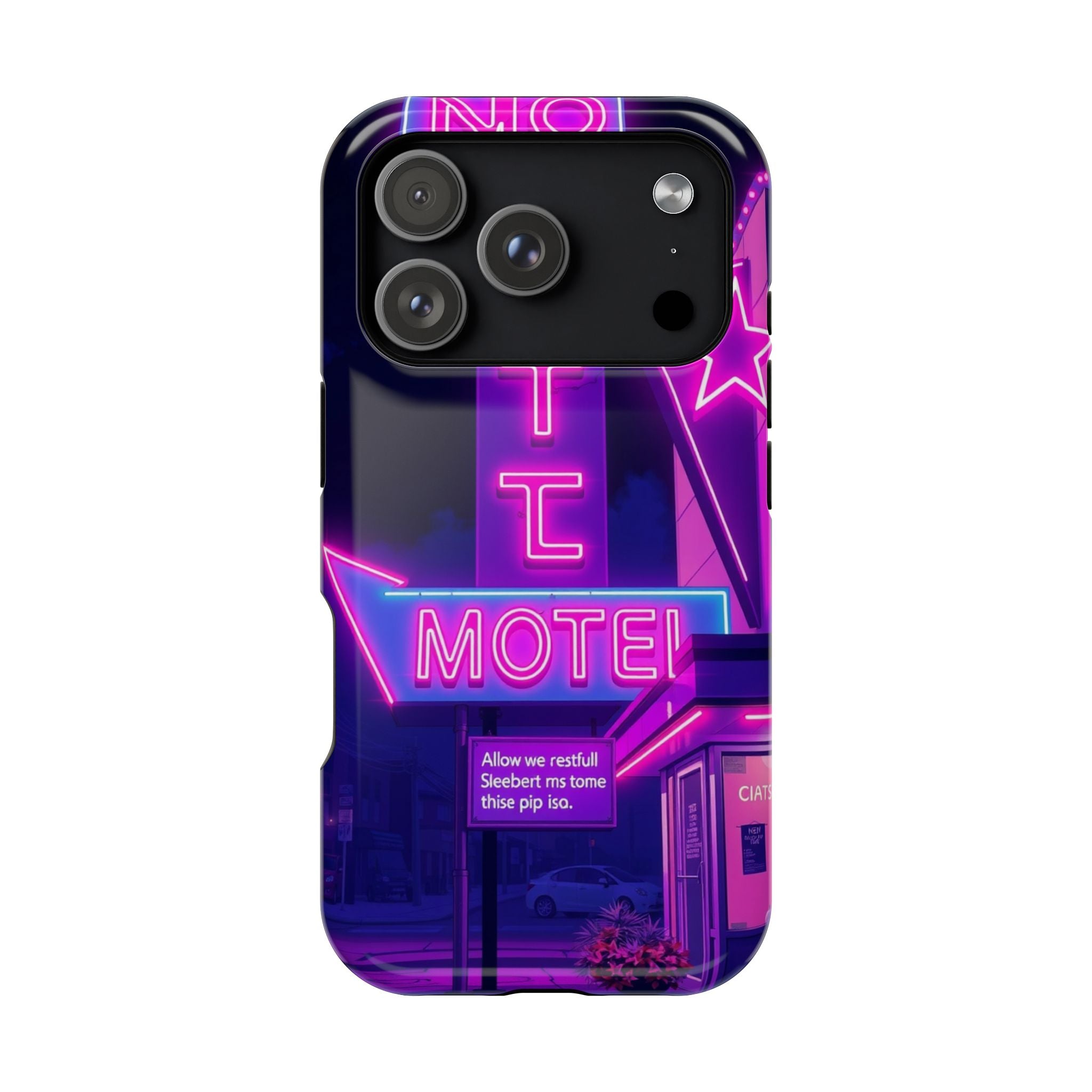 iPhone Neon Sign Motel Enchanted Art Slim Everyday Designer Case · iPhone Case