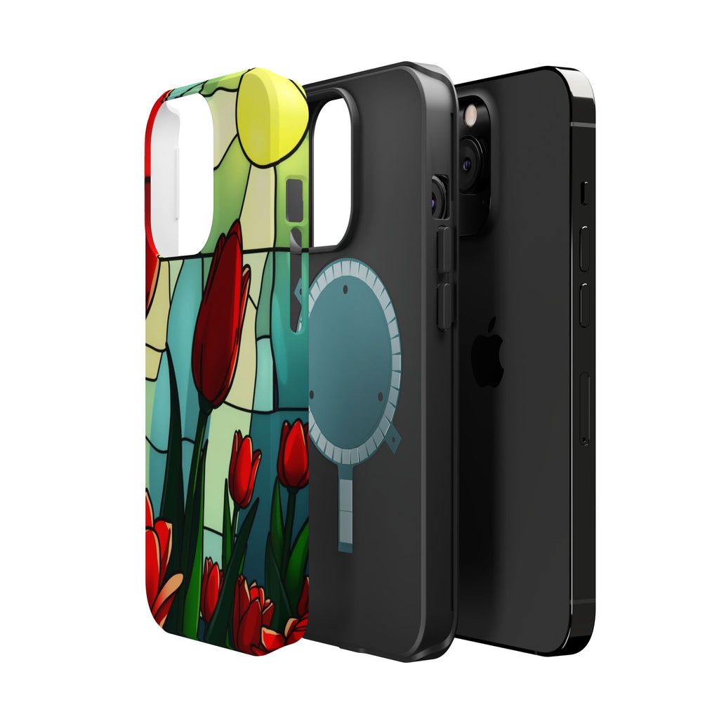 iPhone Tulip Row Stained Glass Slim Everyday Designer Case · iPhone Case