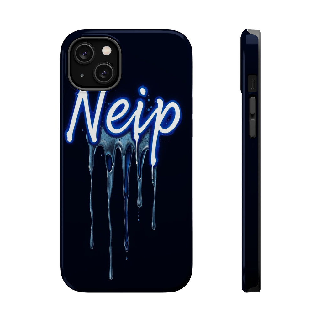 iPhone Midnight Blue And Silver Neon Drip Slim iPhone Everyday Designer · iPhone