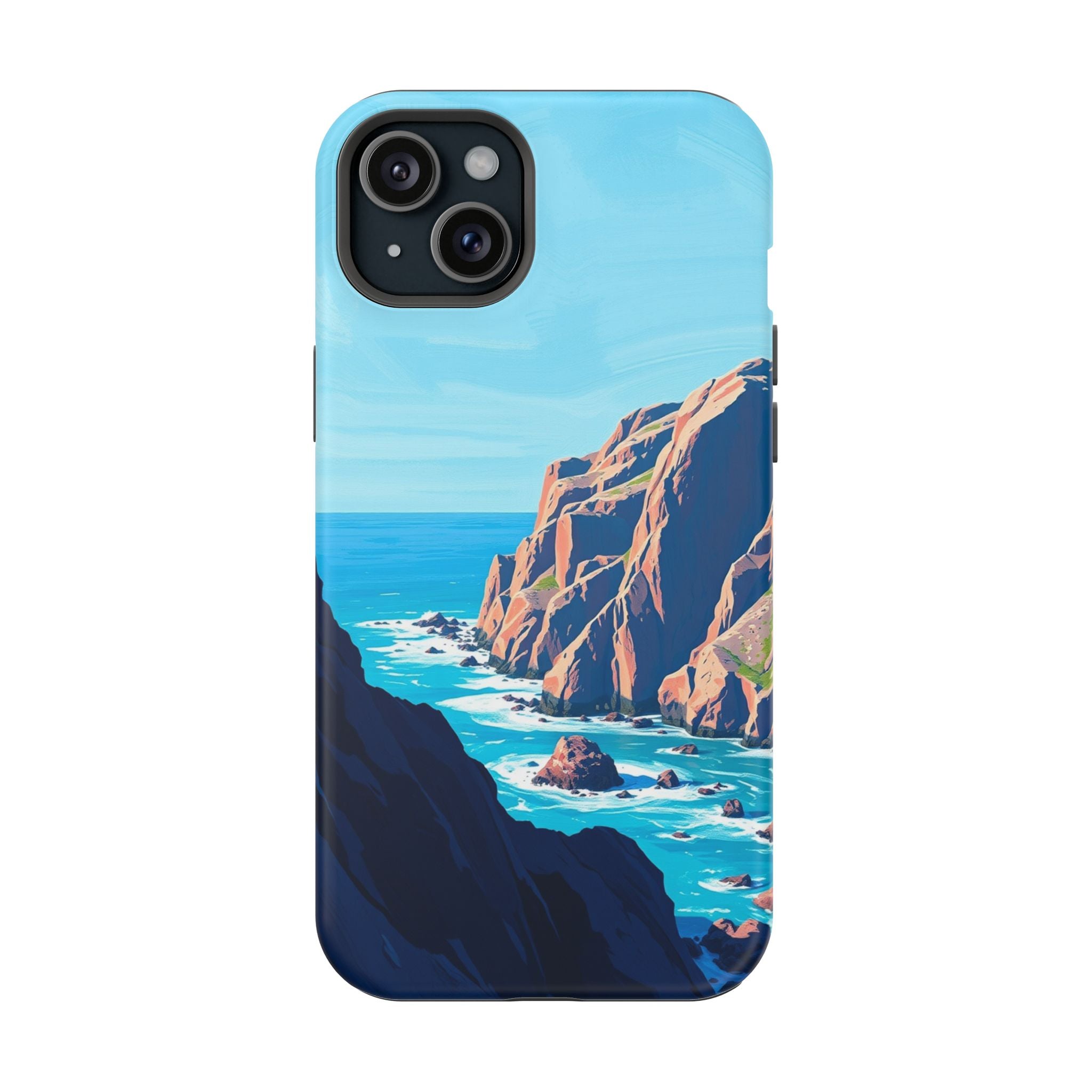 iPhone Rocky Coastline Oil Painting Impressionist iPhone Clean Minimal · iPhone