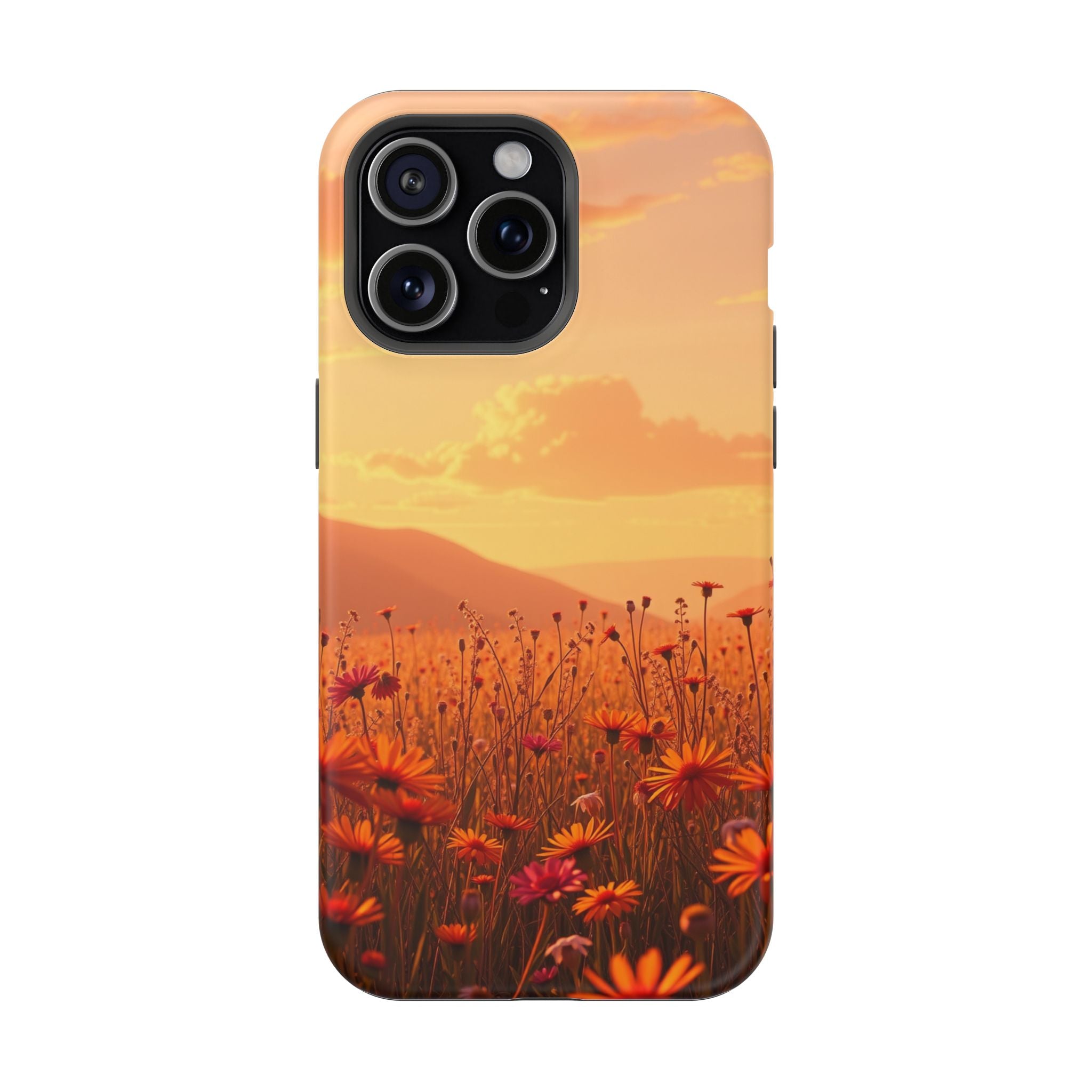 iPhone Sunset Amber And Peach Wildflower Field Soft iPhone Finish · iPhone Case