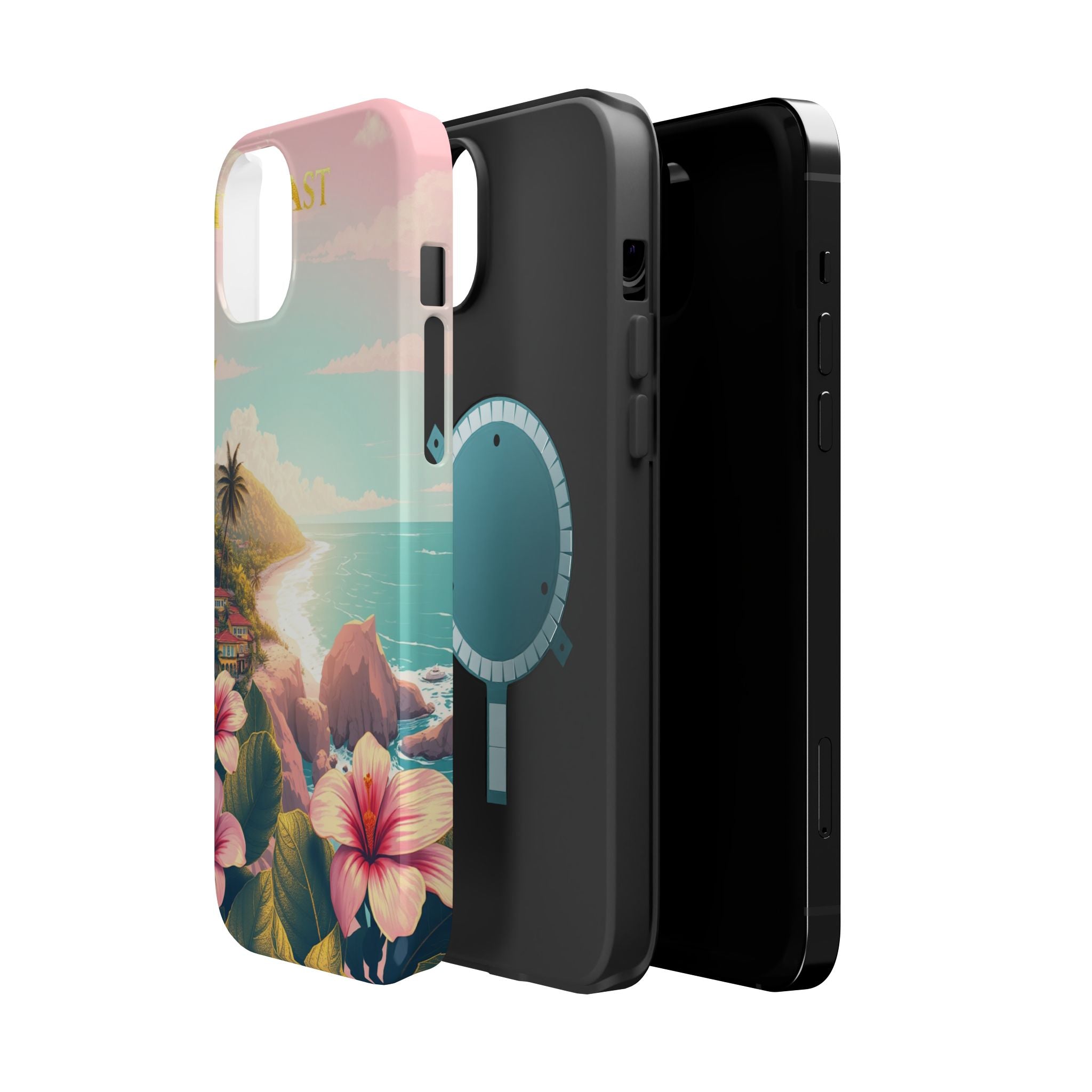 iPhone Mint And Blush Hibiscus Coast Slim Everyday iPhone 14 Designer · iPhone C