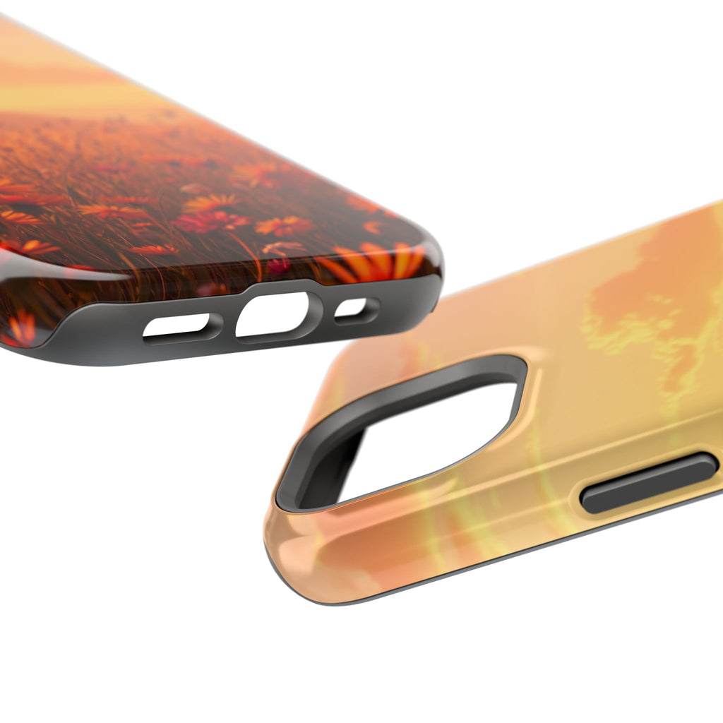 iPhone Sunset Amber And Peach Wildflower Field Soft iPhone Finish · iPhone Case
