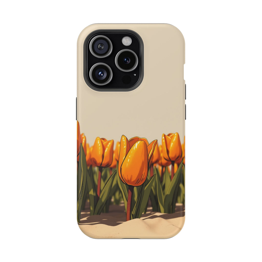 iPhone Burnt Orange And Sand Tulip Row Slim Everyday Designer Case · iPhone Case