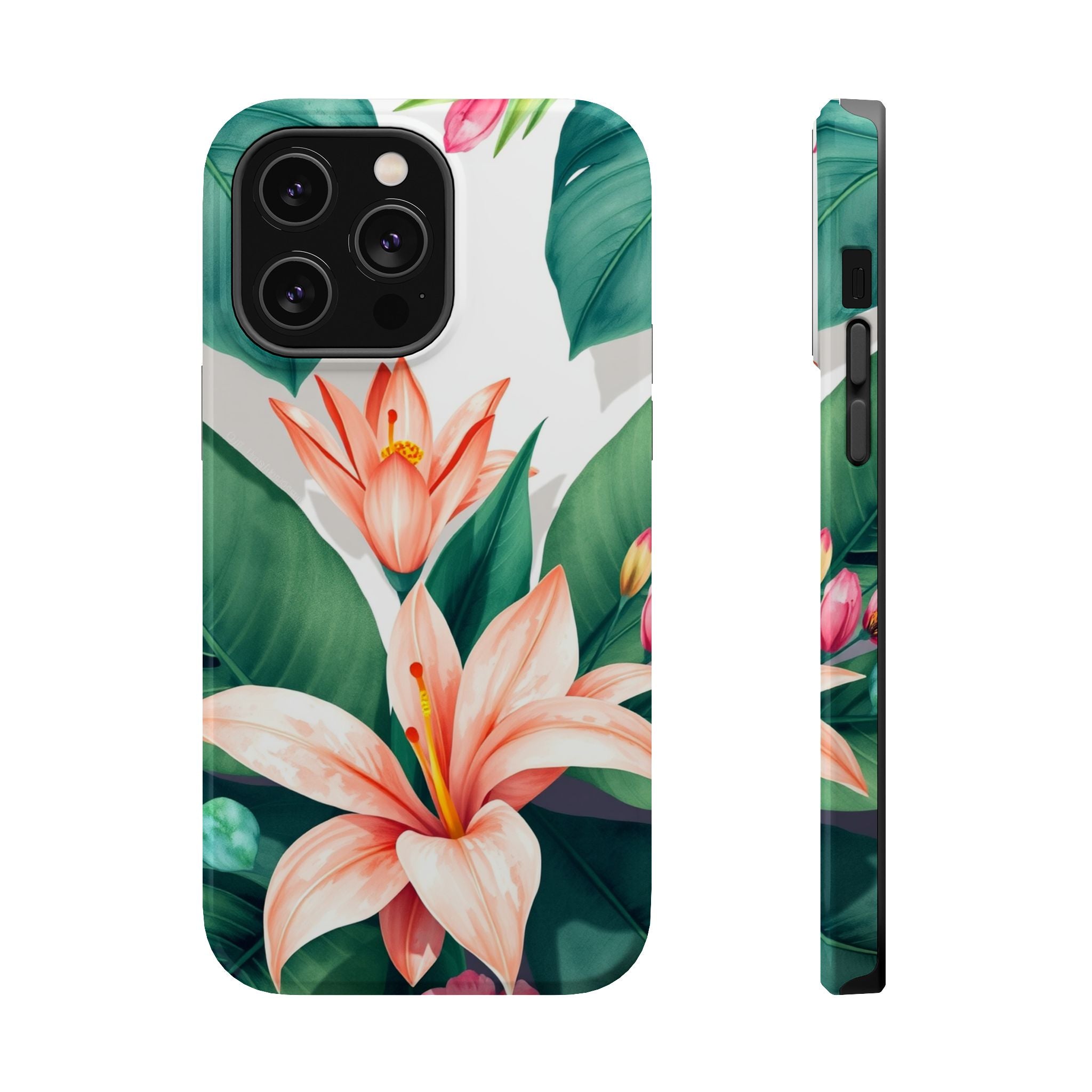 iPhone Tropical Bloom Sage And Ivory Slim Snap Case Gal · iPhone Case