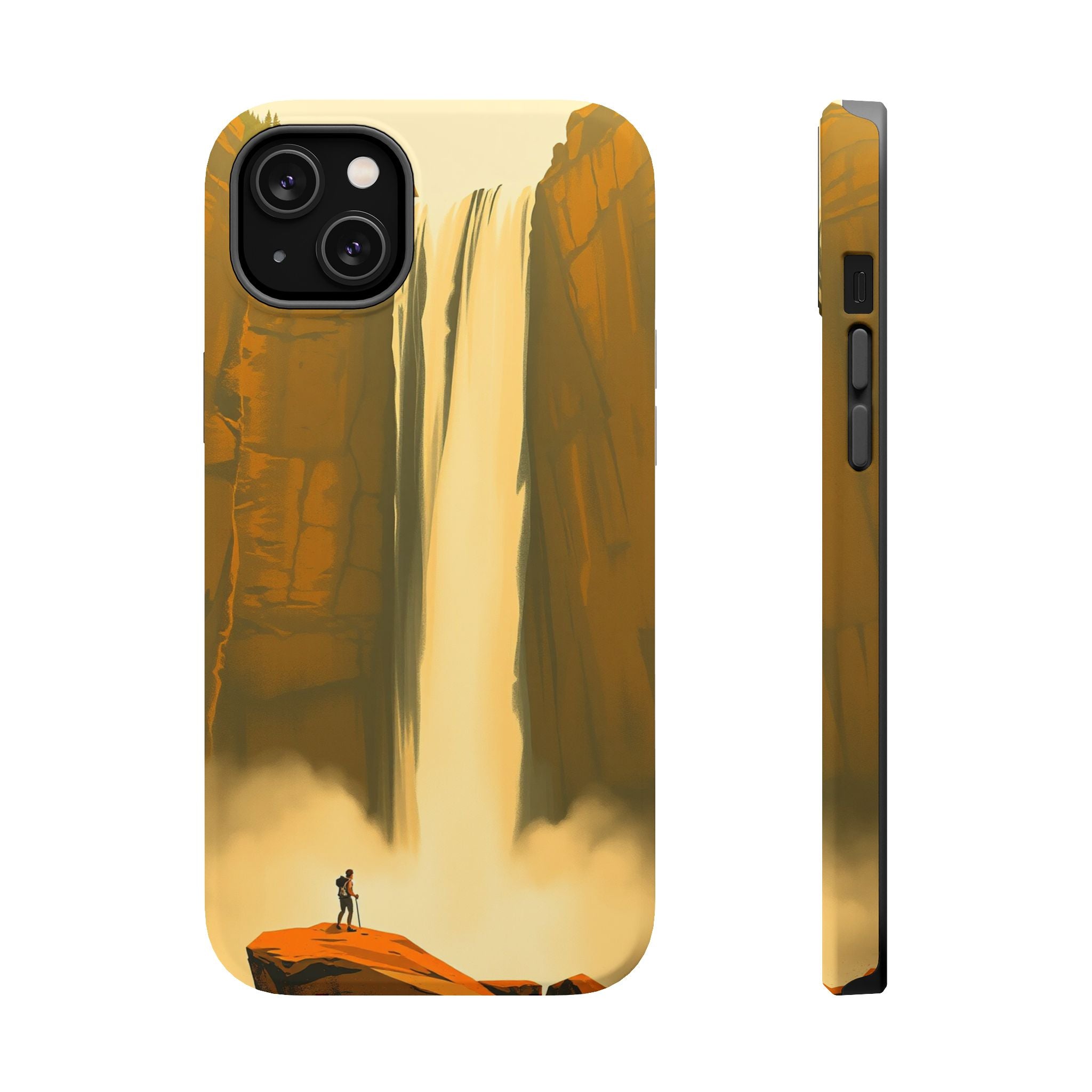 iPhone Mustard And Rust Waterfall Mist Slim Everyday Designer Case · iPhone Case