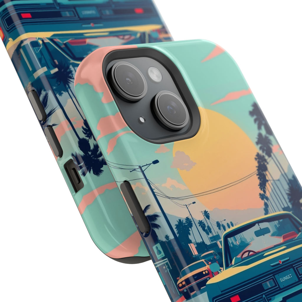 iPhone Sunset Drive 80s Pop Art Bold Slim Everyday Designer Case · iPhone Case