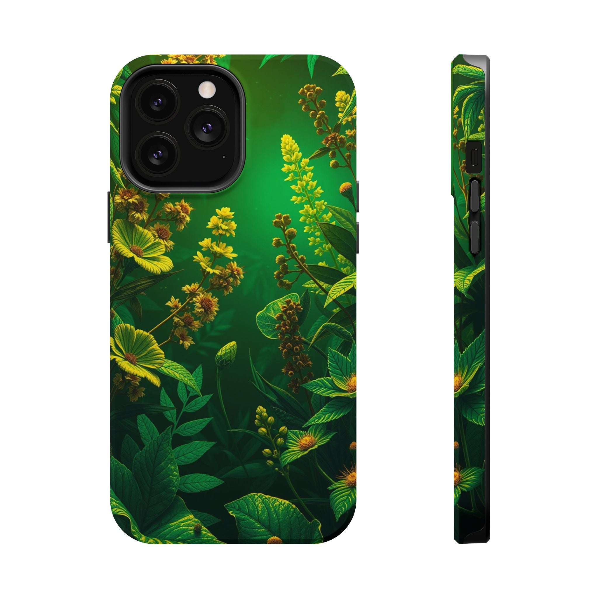 iPhone Emerald Green And Gold Vintage Botanicals Print Slim Snap Case · iPhone C