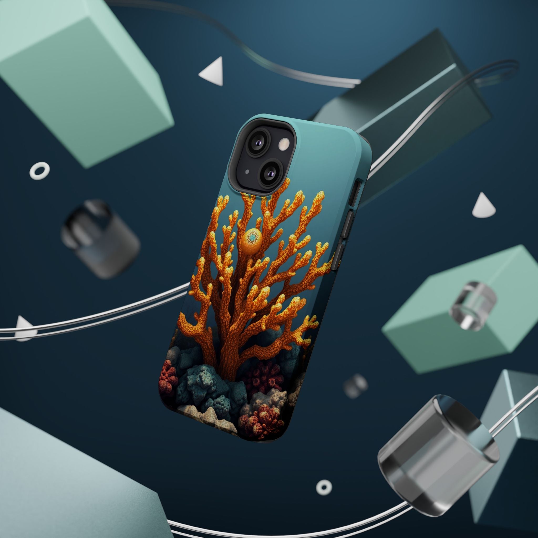 iPhone Mustard And Rust Coral Reef Life Slim Everyday iPhone Designer · iPhone C