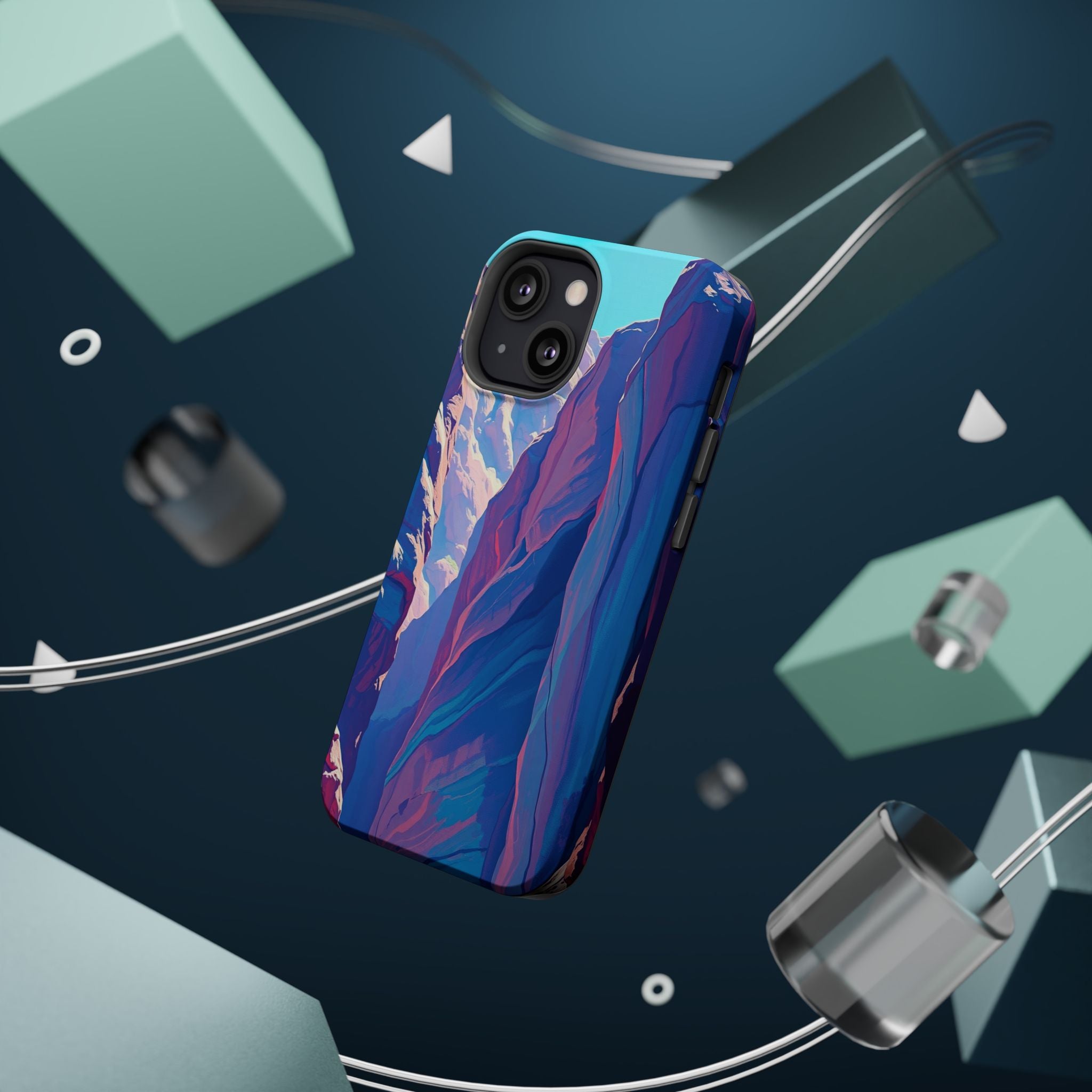 iPhone Cyan And Magenta Canyon Wall Slim Everyday Designer Case · iPhone Case
