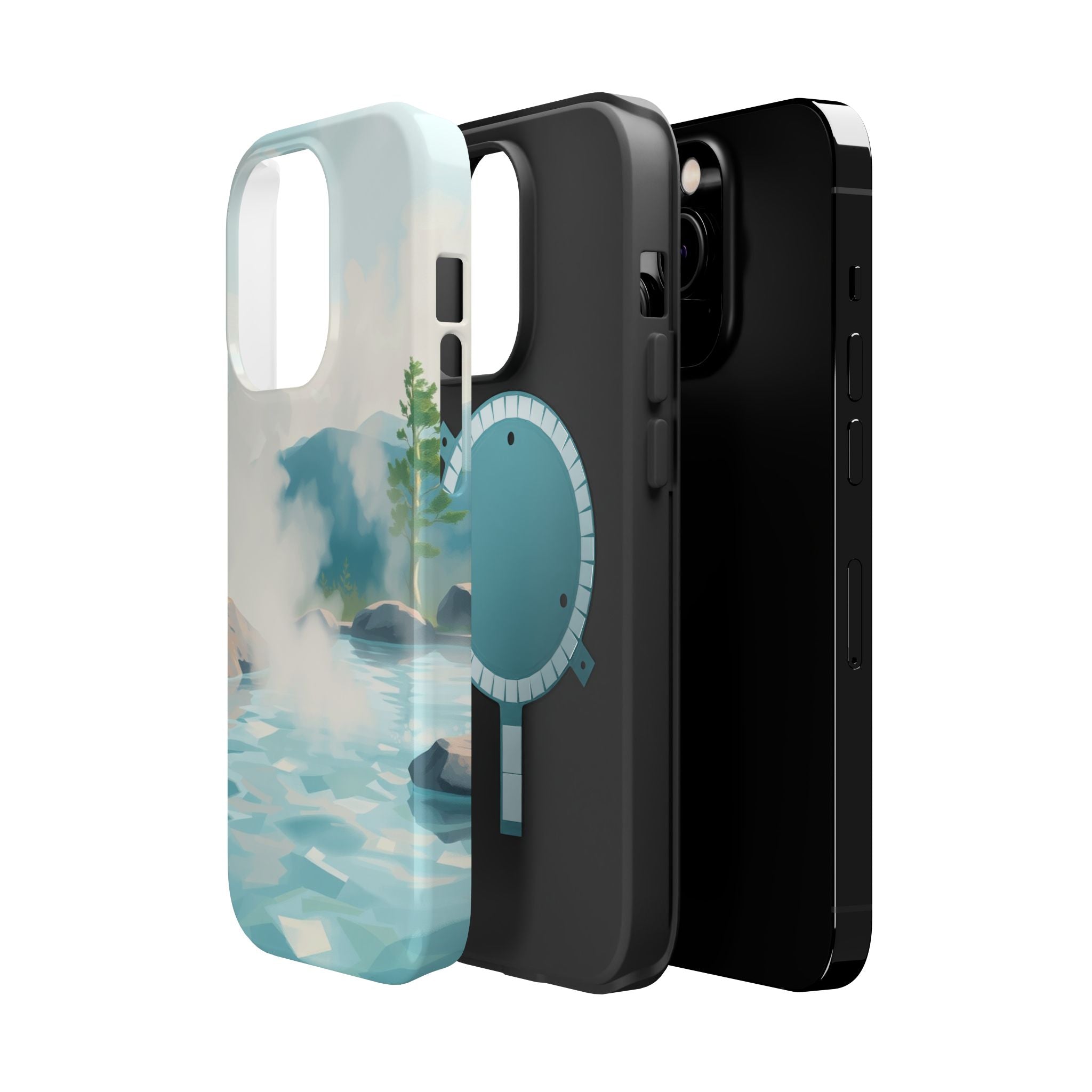 iPhone Mint And Blush Hot Spring Steam Slim Everyday Designer Case · iPhone Case