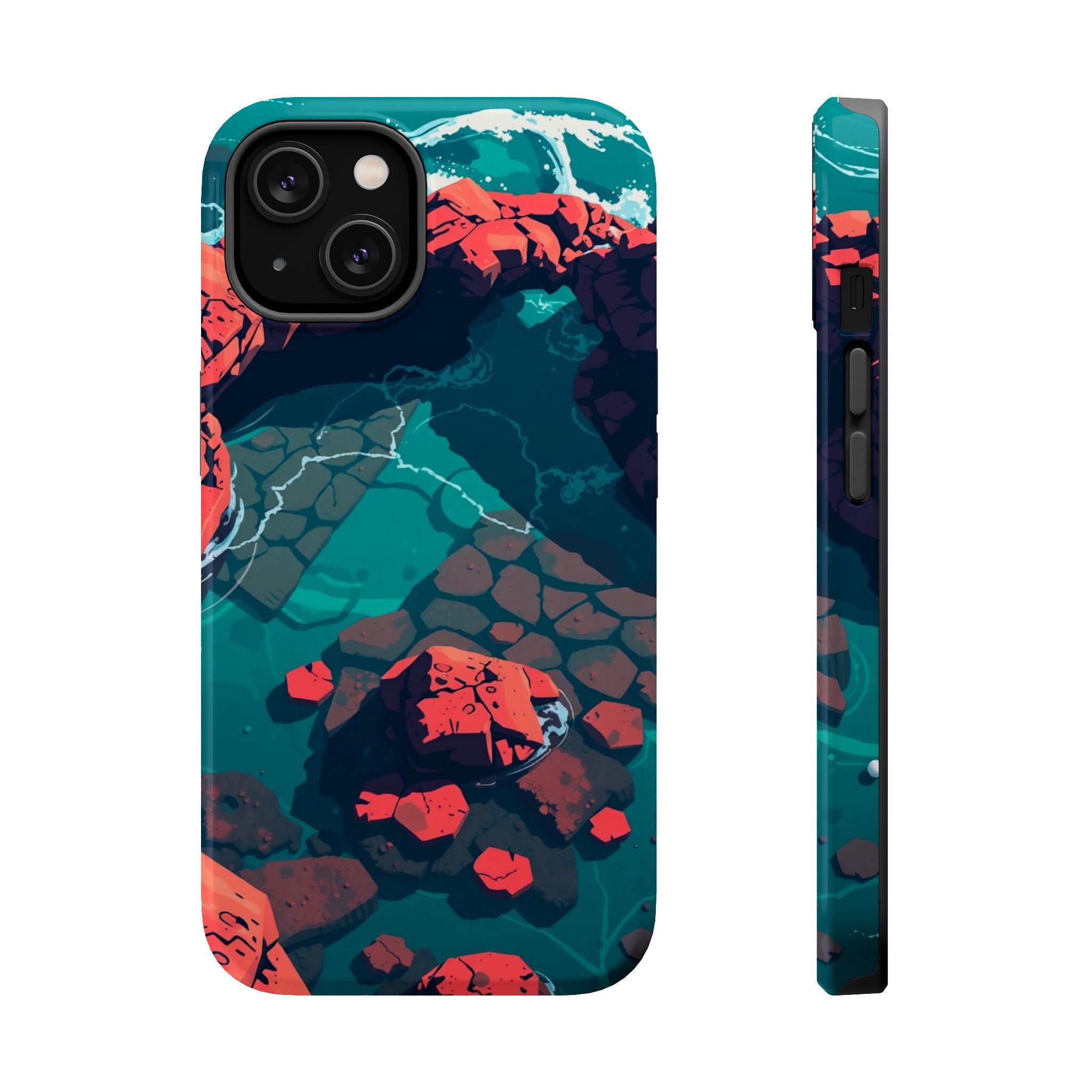 iPhone Tidal Pool Pixel Art -Bit Bold Modern Everyday Snap Case · iPhone Case