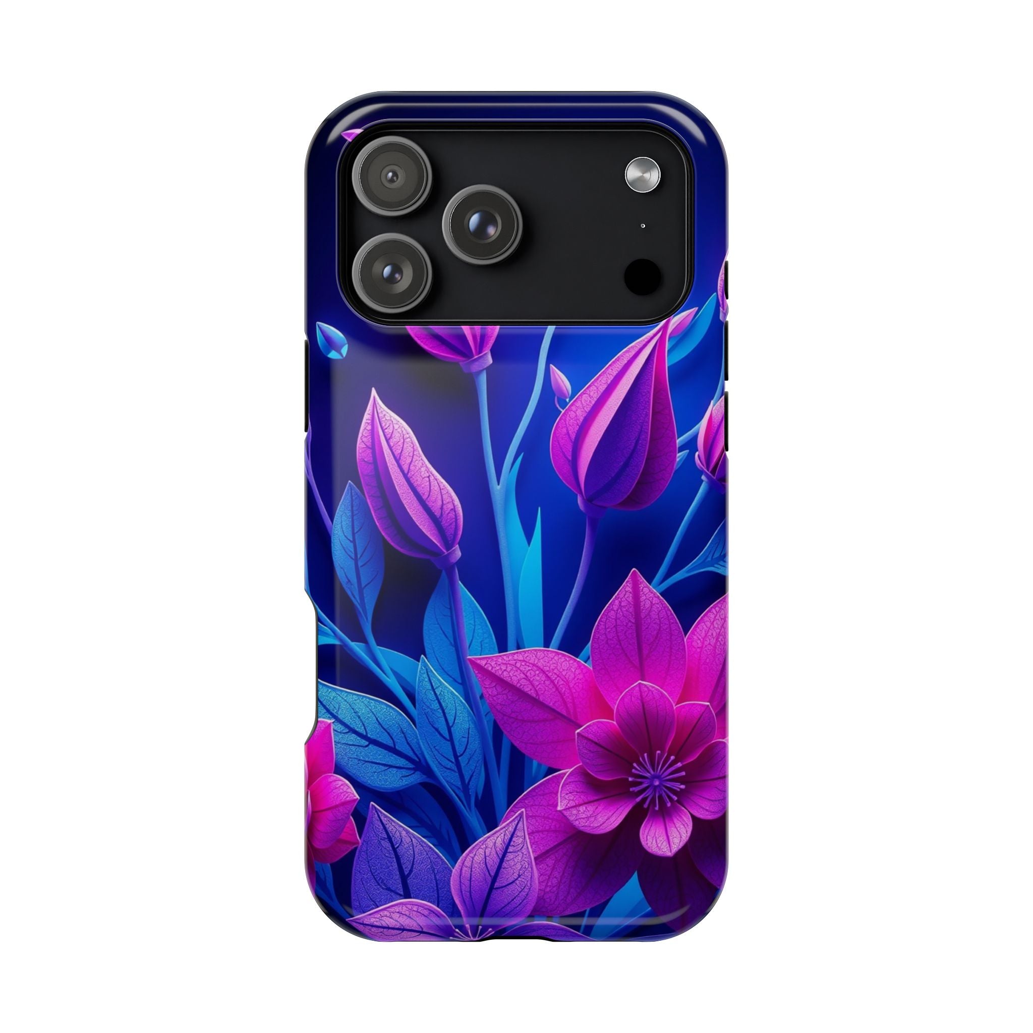 iPhone Neon Floral Paper Cut Art Bold Modern Everyday Snap Case · iPhone Case
