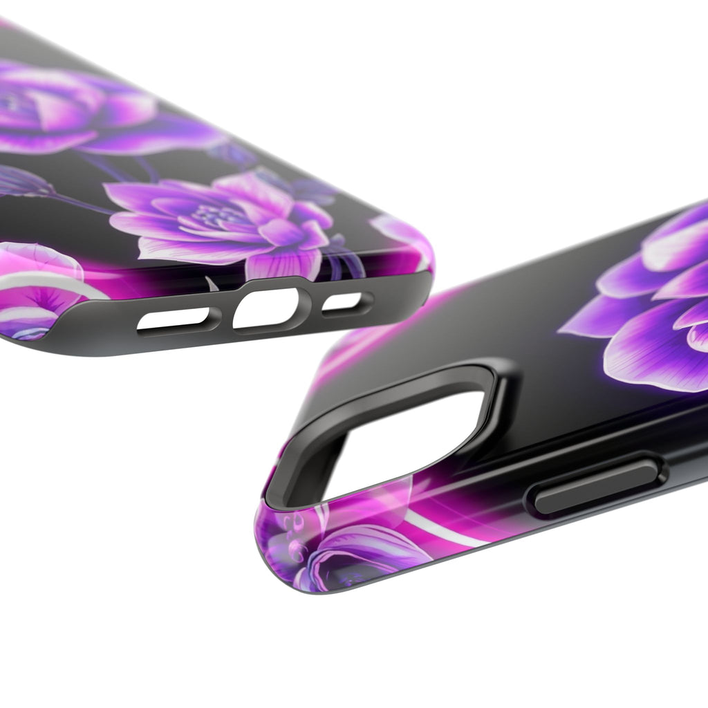 iPhone Floral Ombre Neon Cyberpunk Bold Modern Everyday Snap Case · iPhone Case