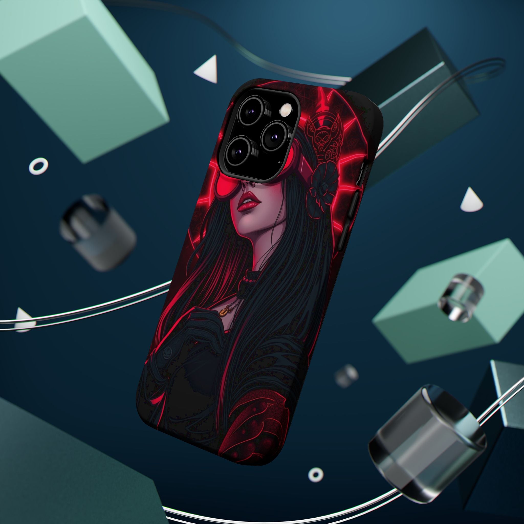 iPhone Black And Crimson Art Nouveau Female Slim Everyday Designer Case · iPhone