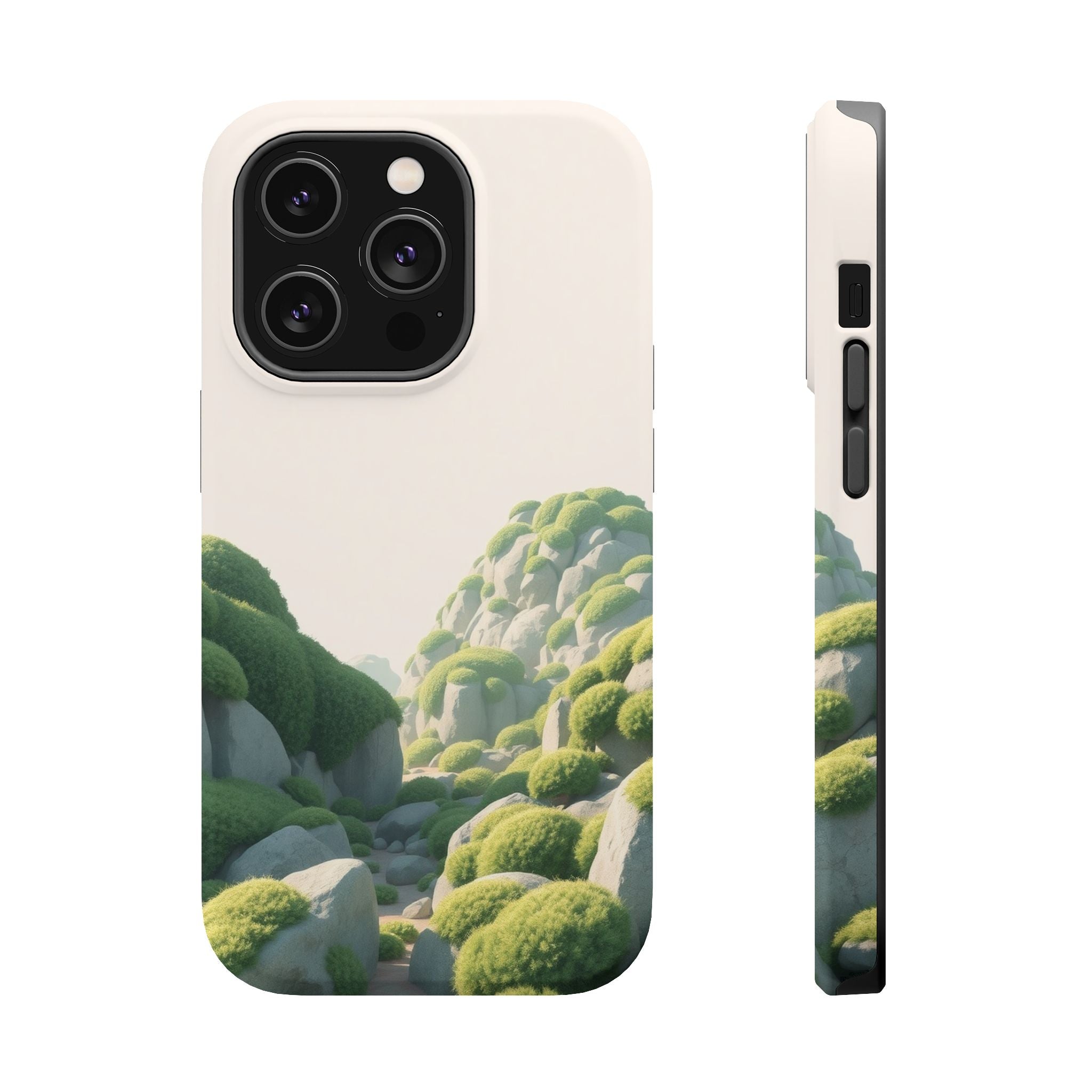 iPhone Moss Covered Rocks Bold Art 17 Slim Everyday Designer Case · iPhone Case