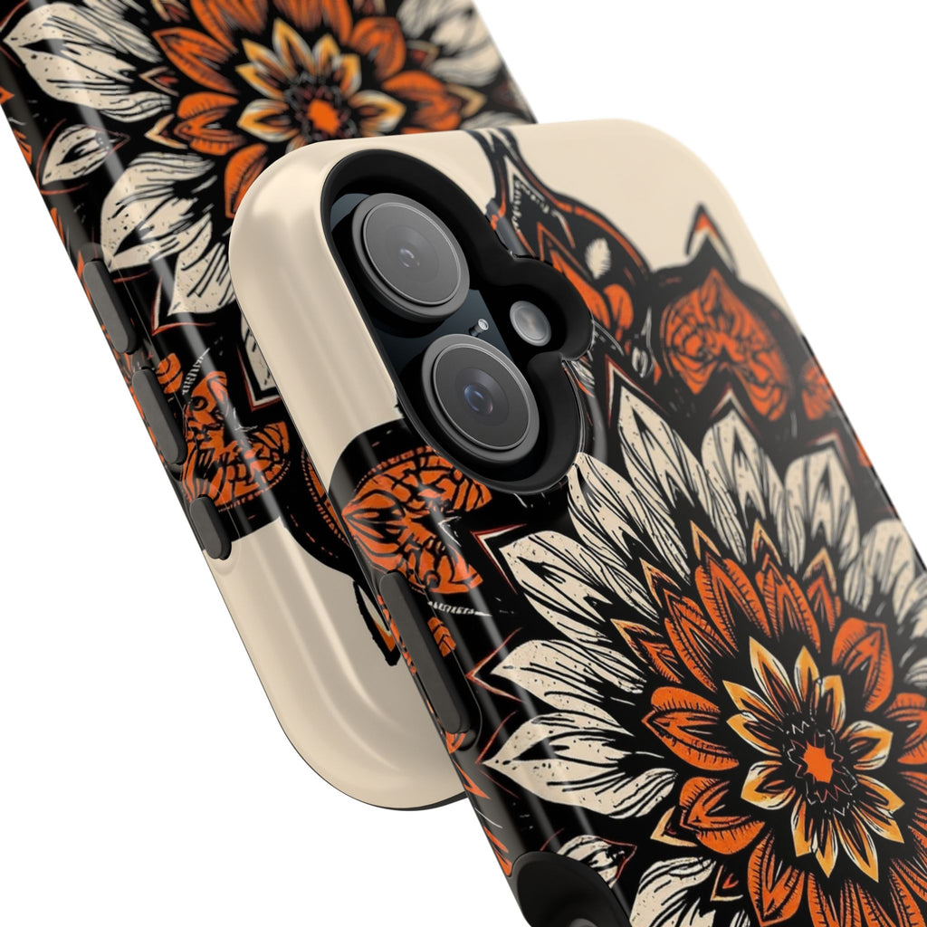 iPhone Burnt Orange And Sand Floral Mandala Slim Snap Cas Carry Case · iPhone Ca