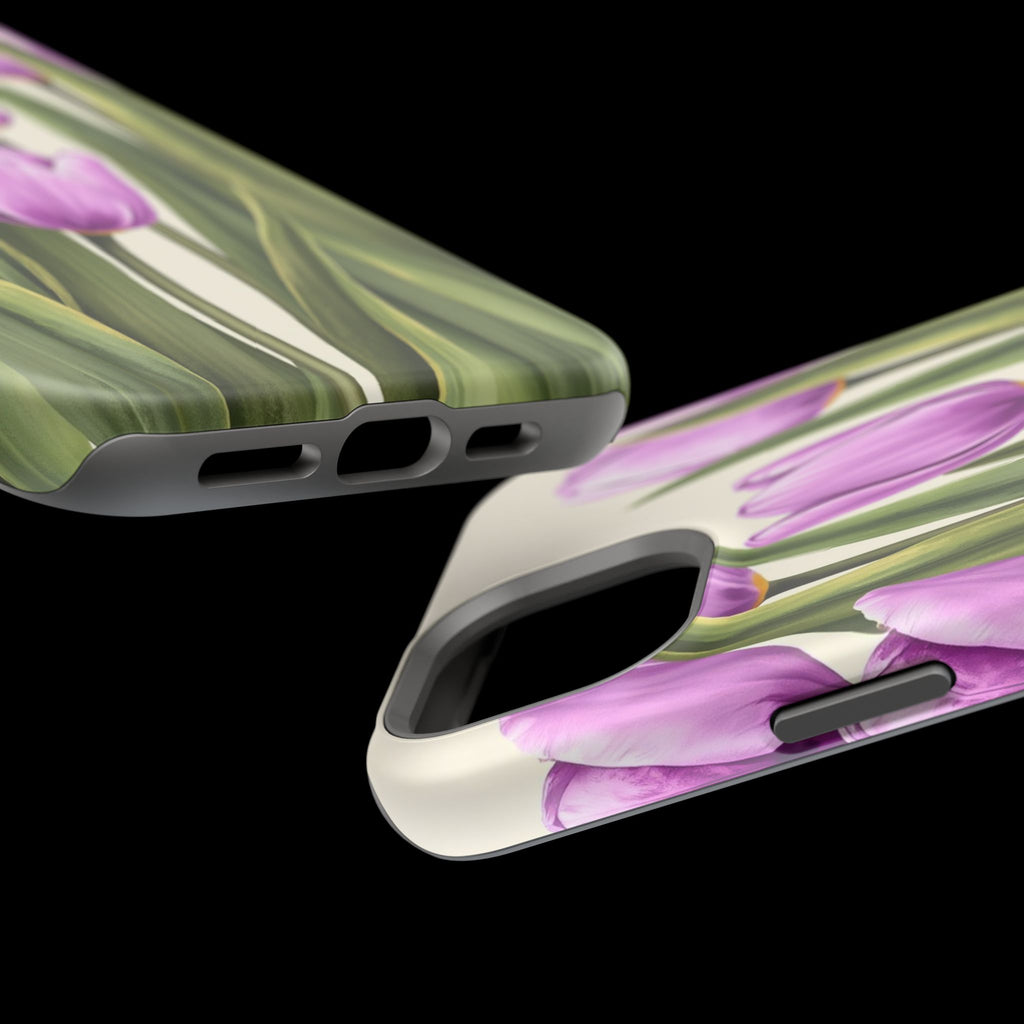 iPhone Tulip Row Electric Art 14 Bold Modern Everyday Snap Case · iPhone Case