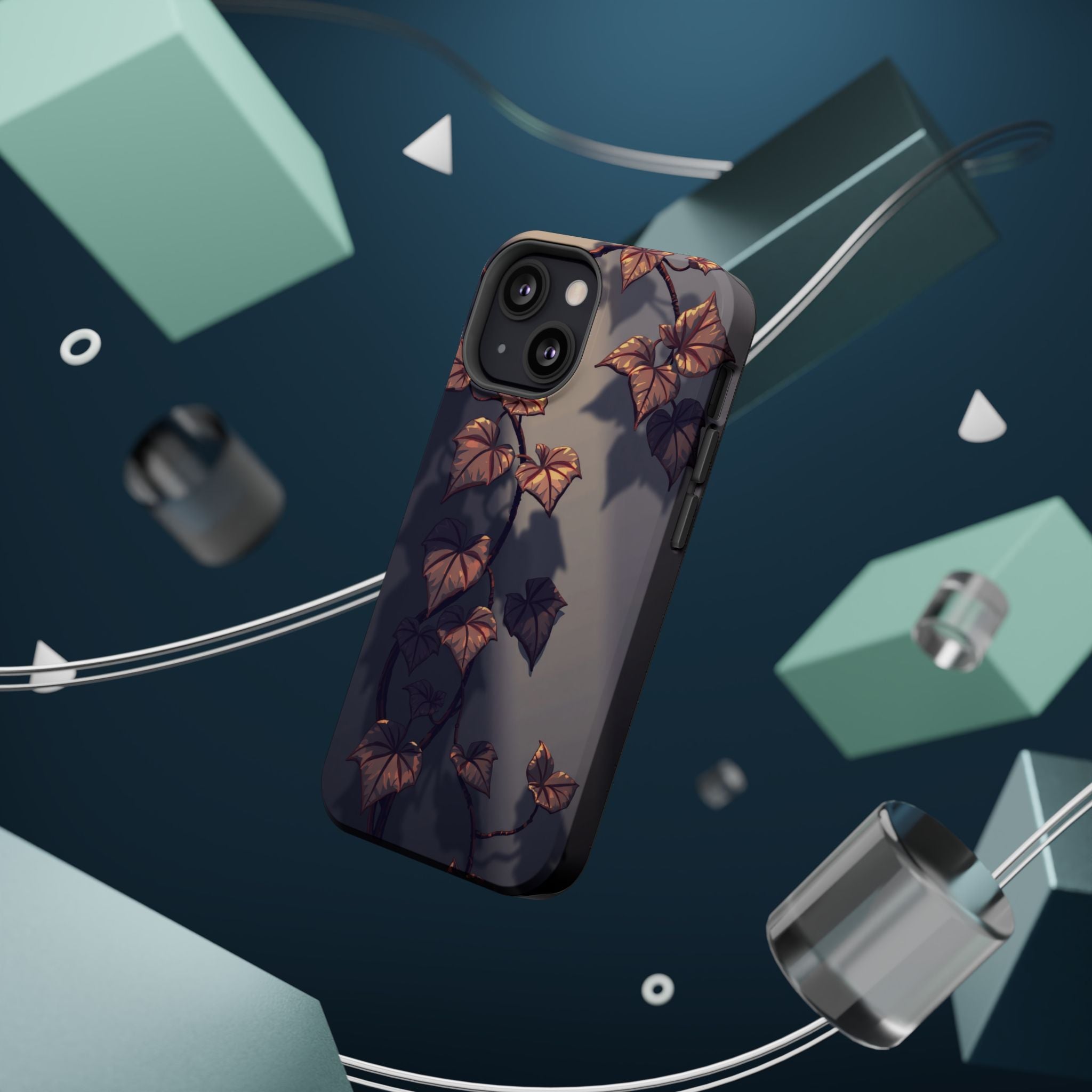 iPhone Charcoal And Copper Art Nouveau Vine Soft iPhone 13 Finish · iPhone Case