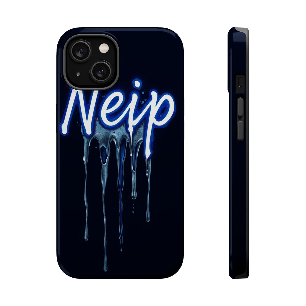 iPhone Midnight Blue And Silver Neon Drip Slim iPhone Everyday Designer · iPhone