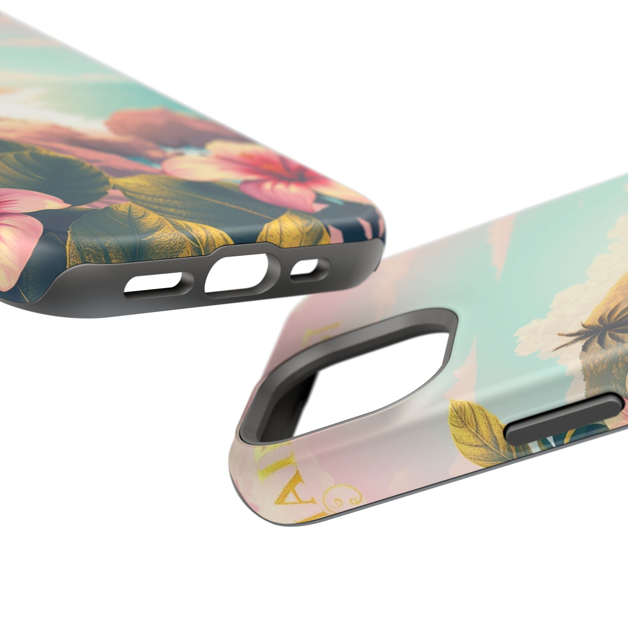 iPhone Mint And Blush Hibiscus Coast Slim Everyday iPhone 14 Designer · iPhone C