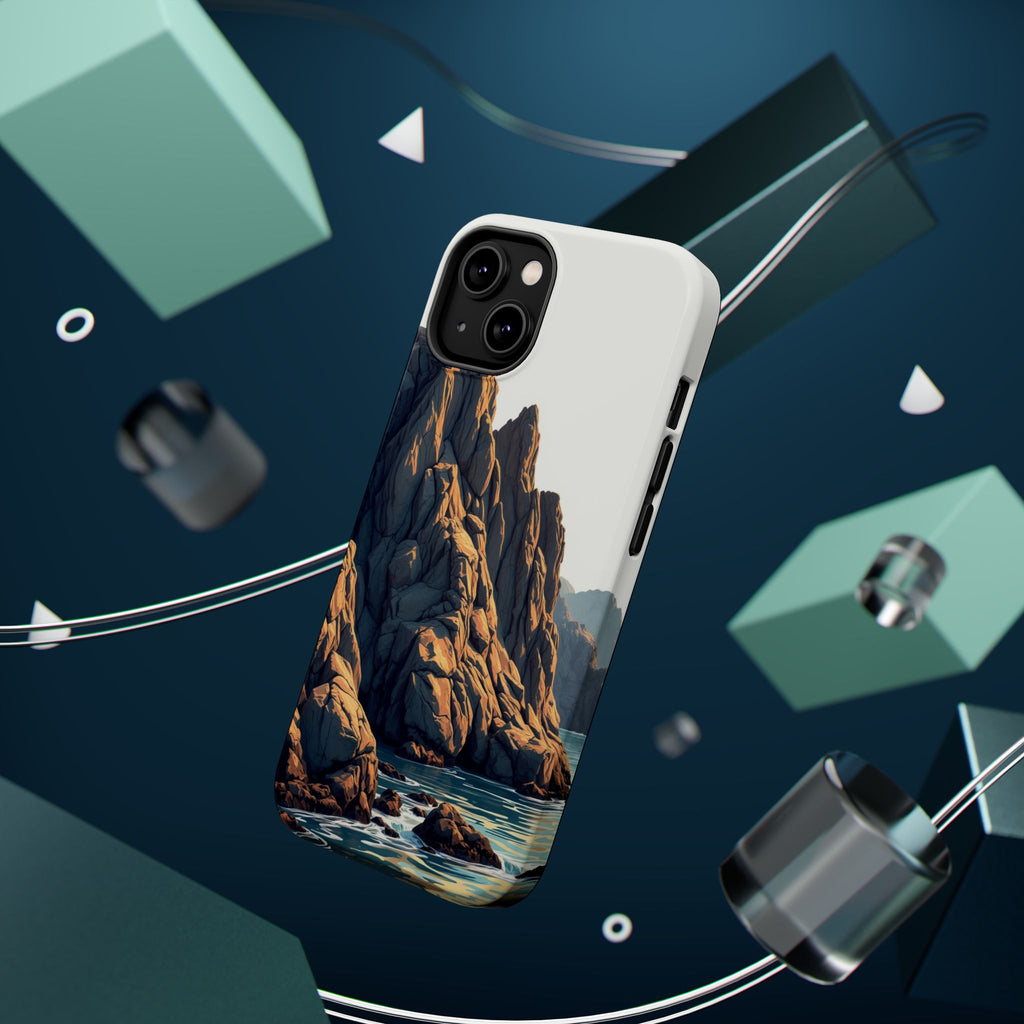 iPhone Mustard And Rust Rocky Coastline Slim Everyday iPhone Designer · iPhone C