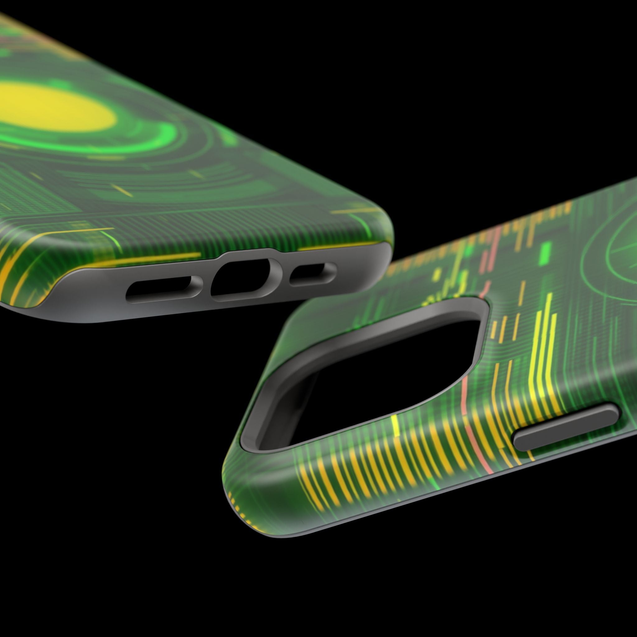 iPhone Emerald Green And Gold VHS Static Slim Everyday Designer Case · iPhone Ca
