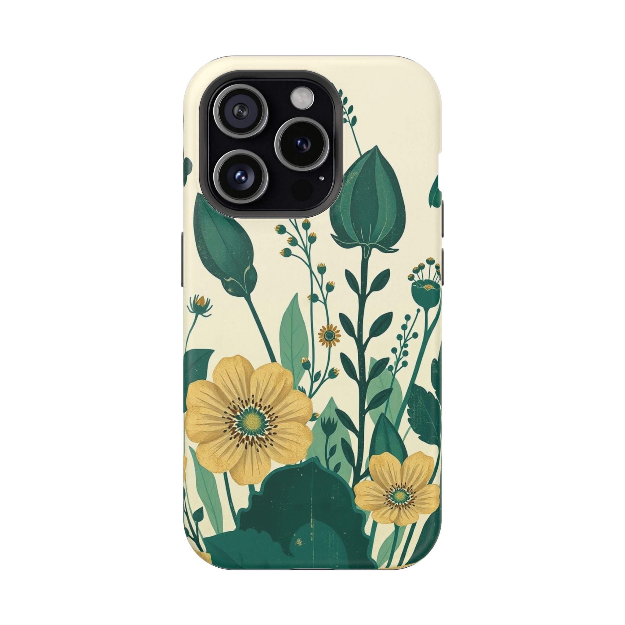 iPhone Emerald Green And Gold Pressed Botanicals Clean iPhone Minimal · iPhone C